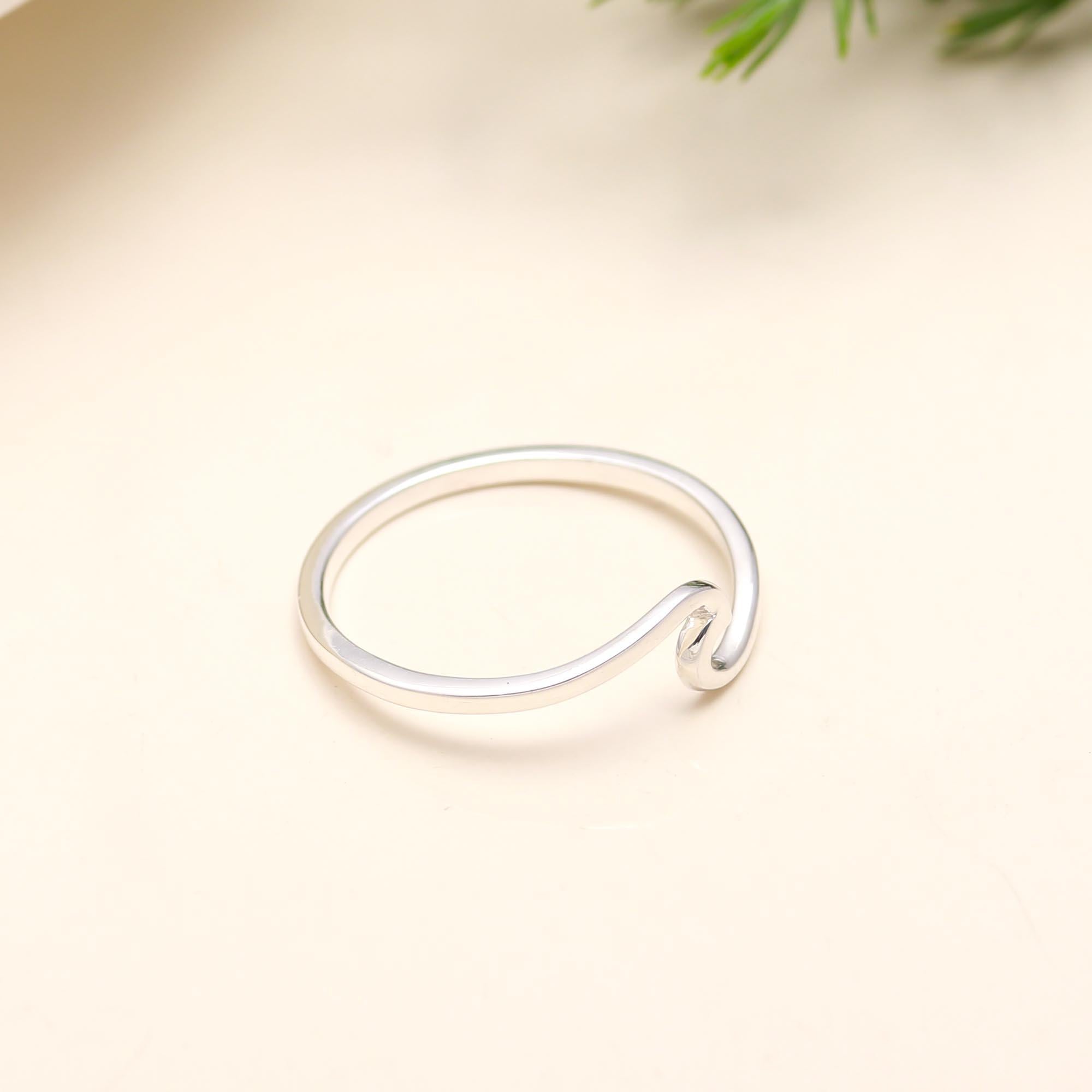The Ocean Wave: Minimalist Silver Stacking Ring