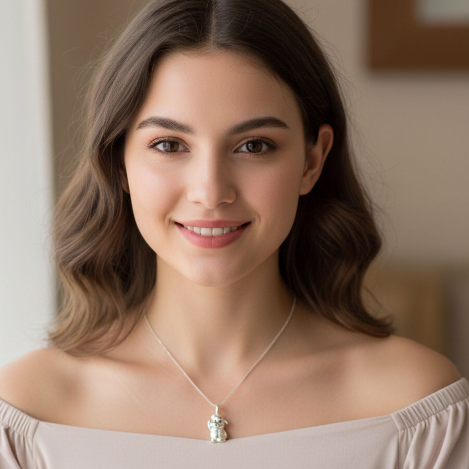 925 Sterling Silver Cute Puppy Pendant | Kids & Women’s Charm Necklace