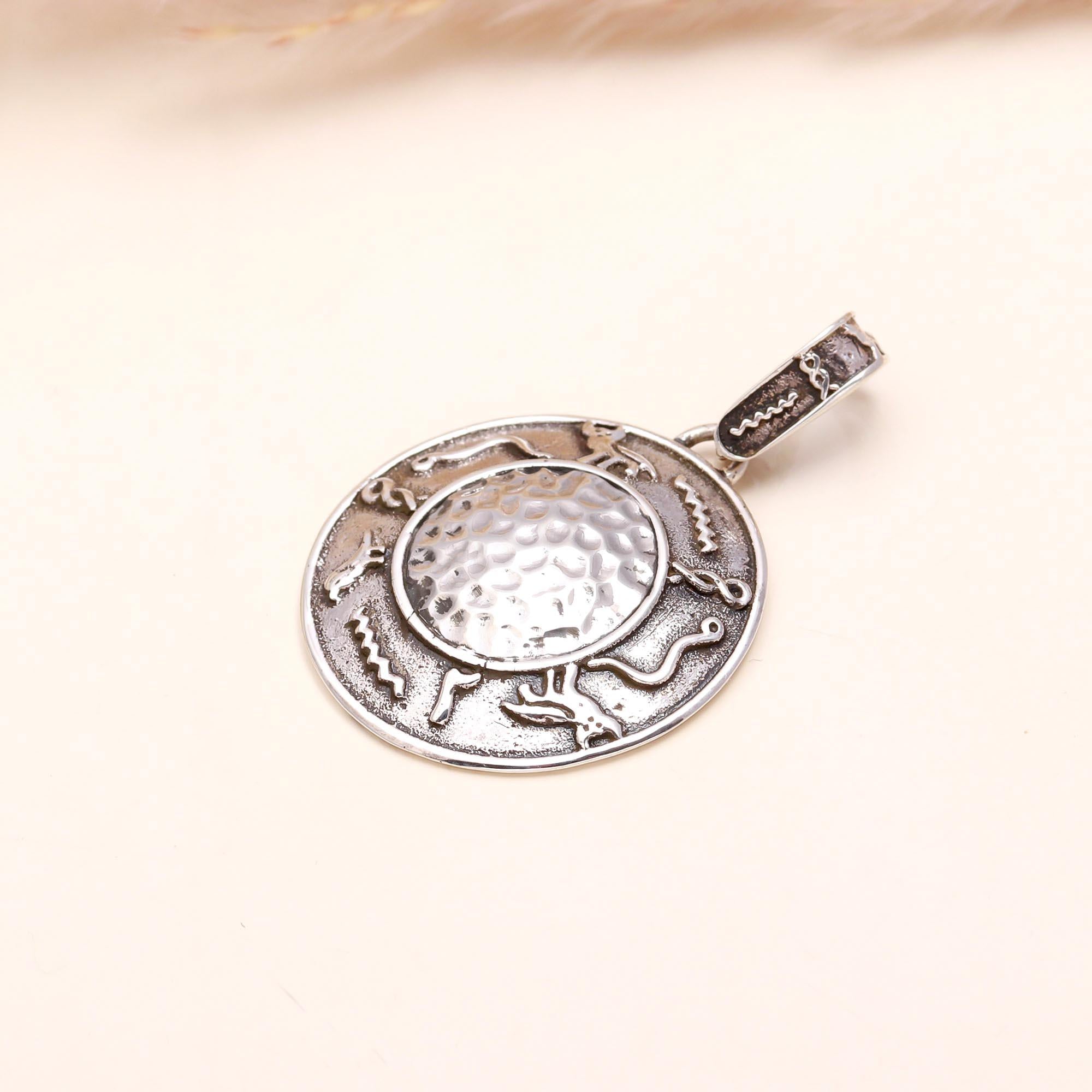 925 Sterling Silver Round Medallion Pendant