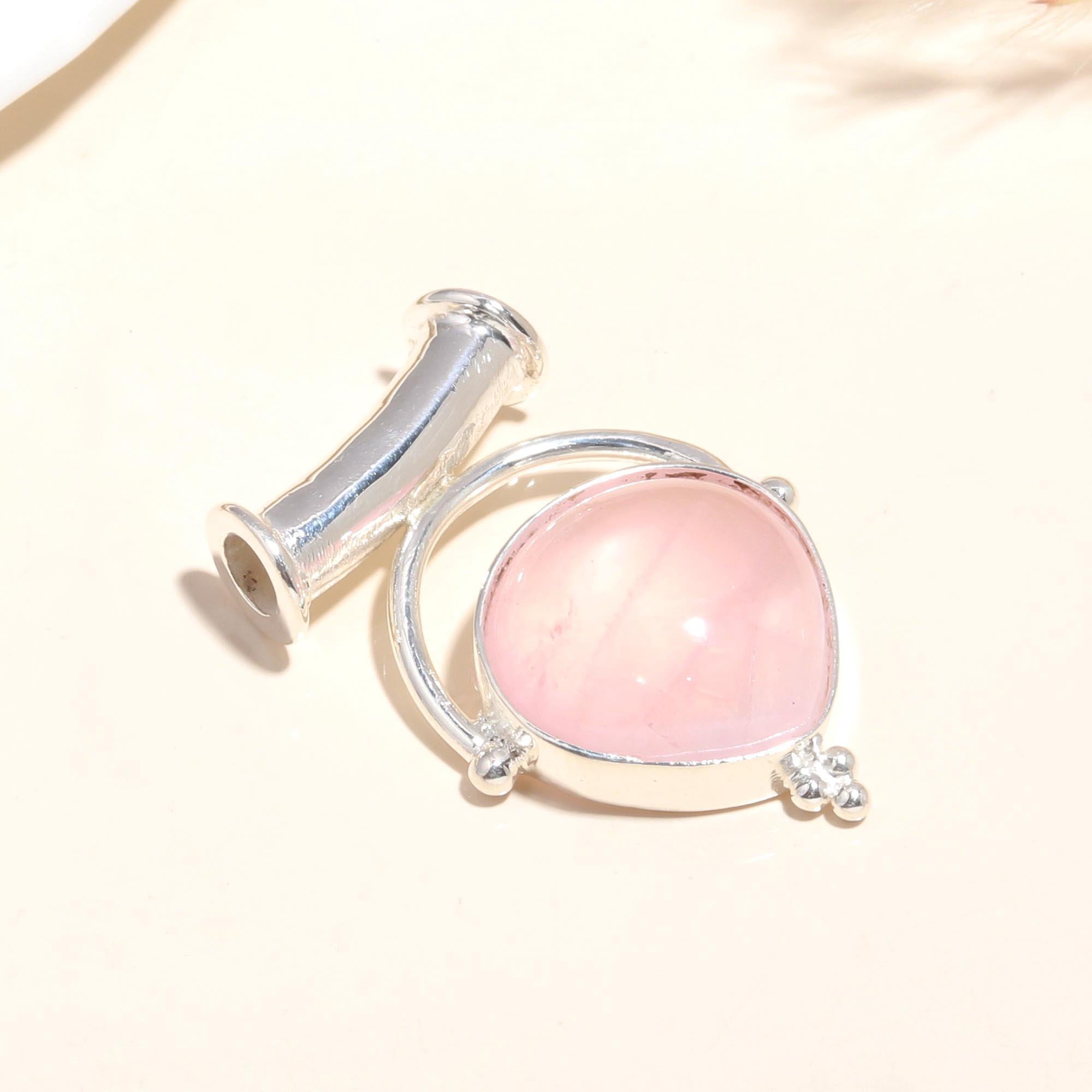 925 Silver Rose Quartz Pendant