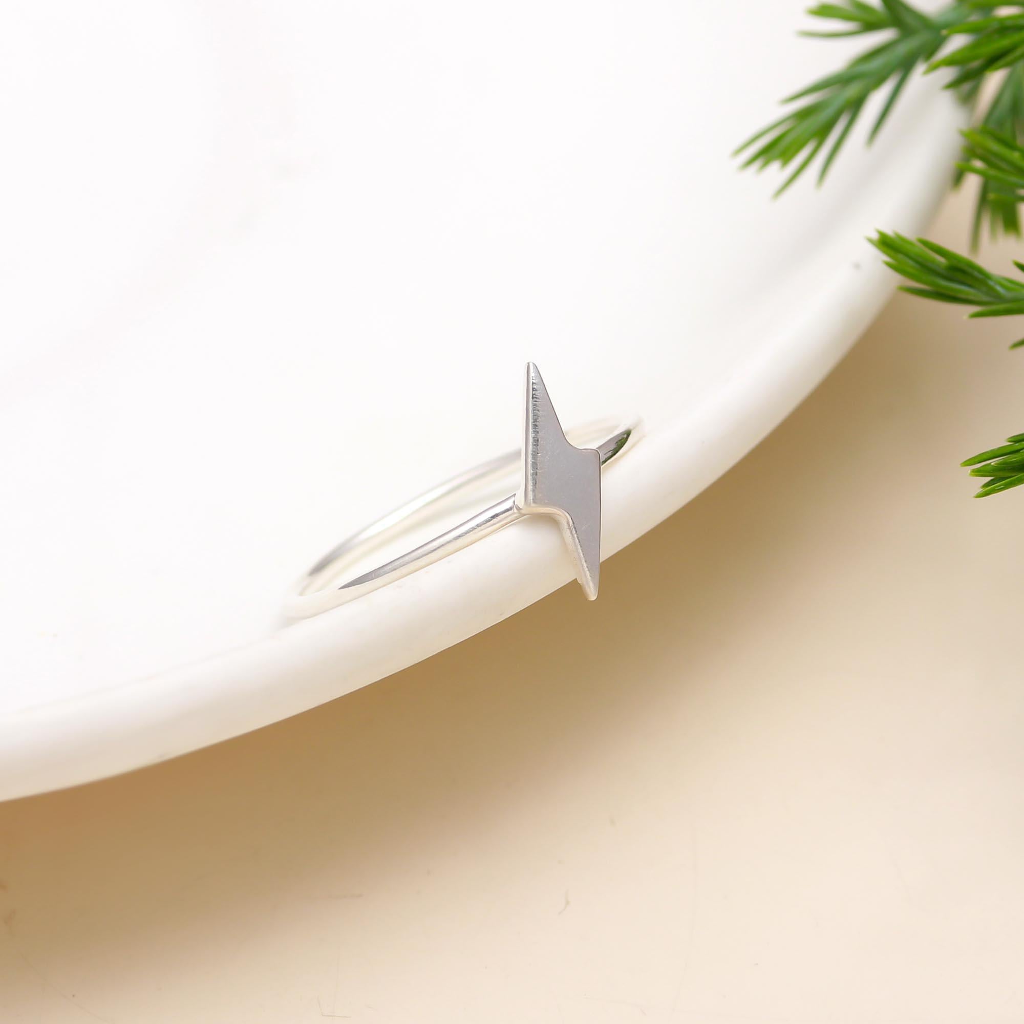 The Electric Spark: Sterling Silver Lightning Bolt Ring
