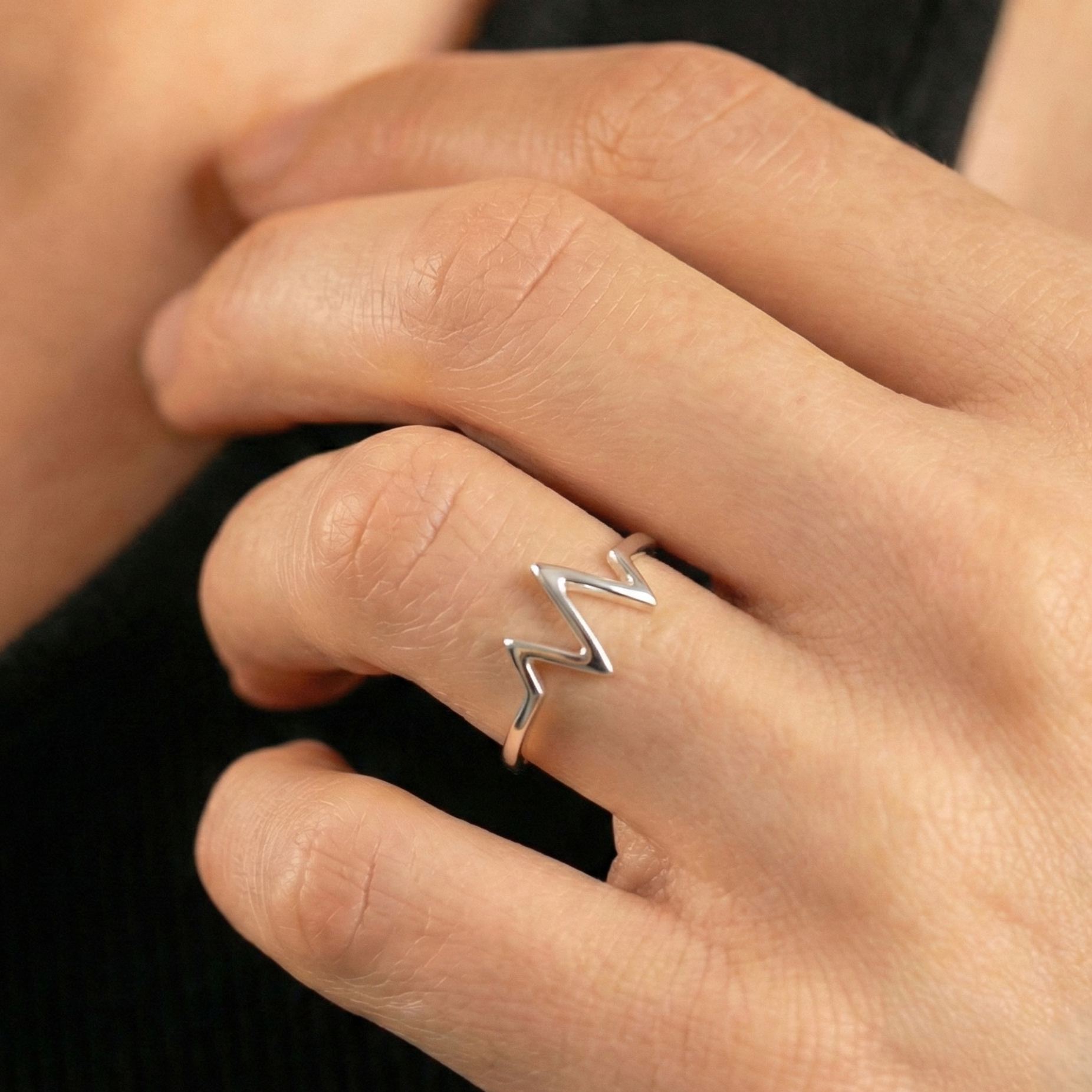 925 Silver Heartbeat Ring