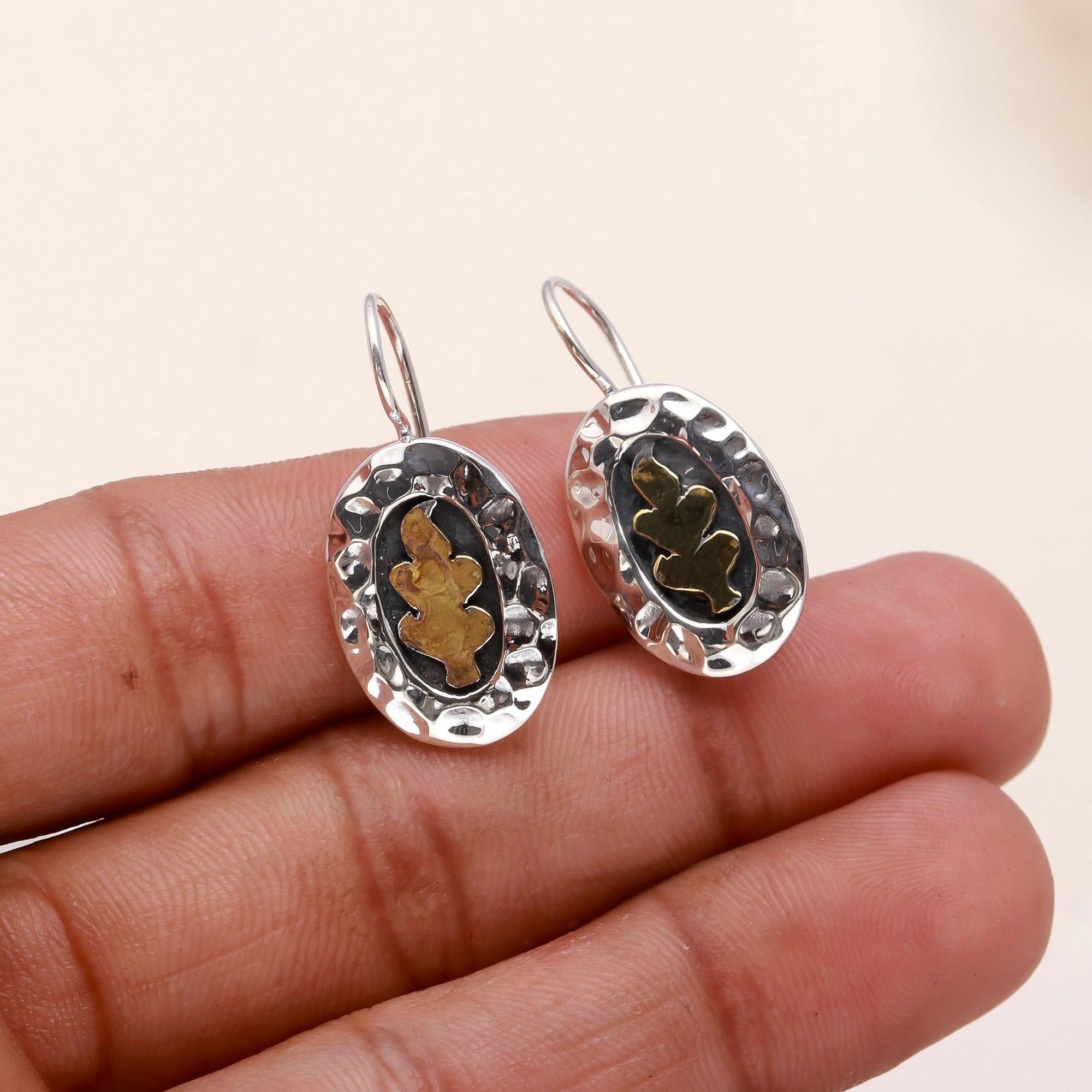 925 Sterling Silver Leaf Dangle Earrings