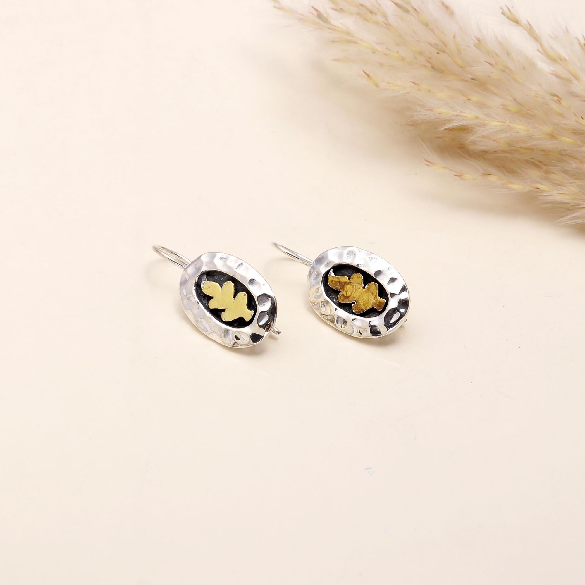 925 Sterling Silver Leaf Dangle Earrings