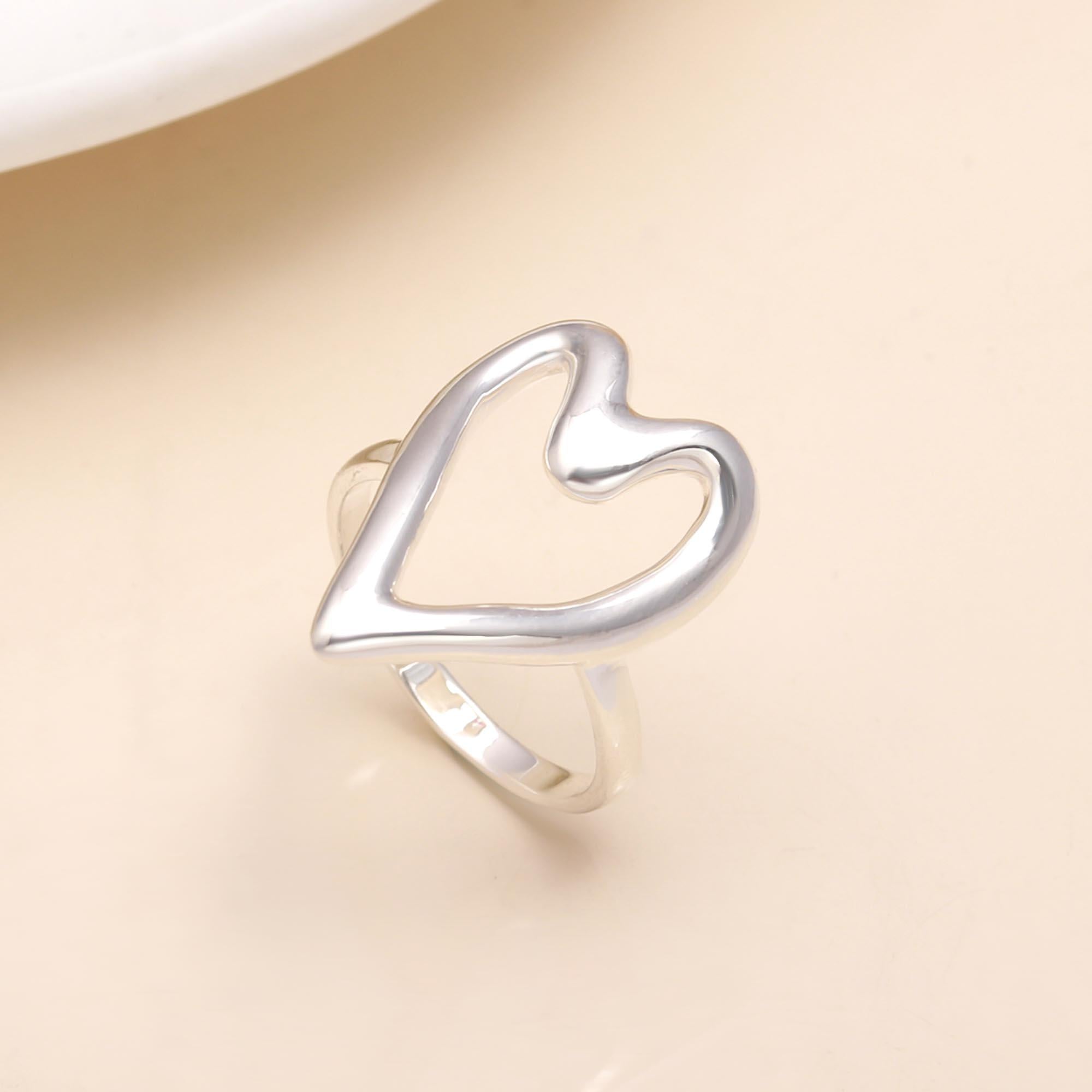 925 Sterling Silver Open Heart Ring