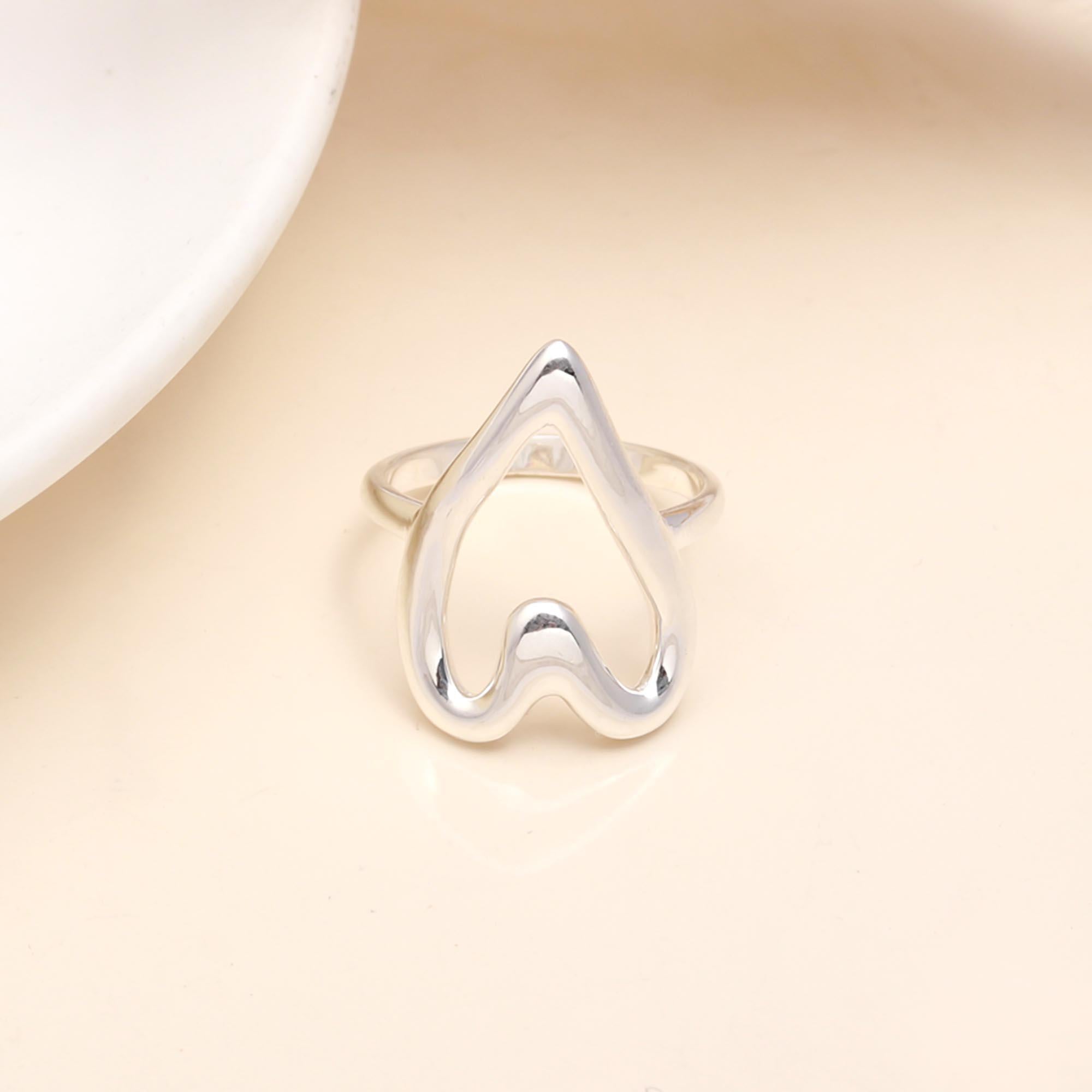 925 Sterling Silver Open Heart Ring