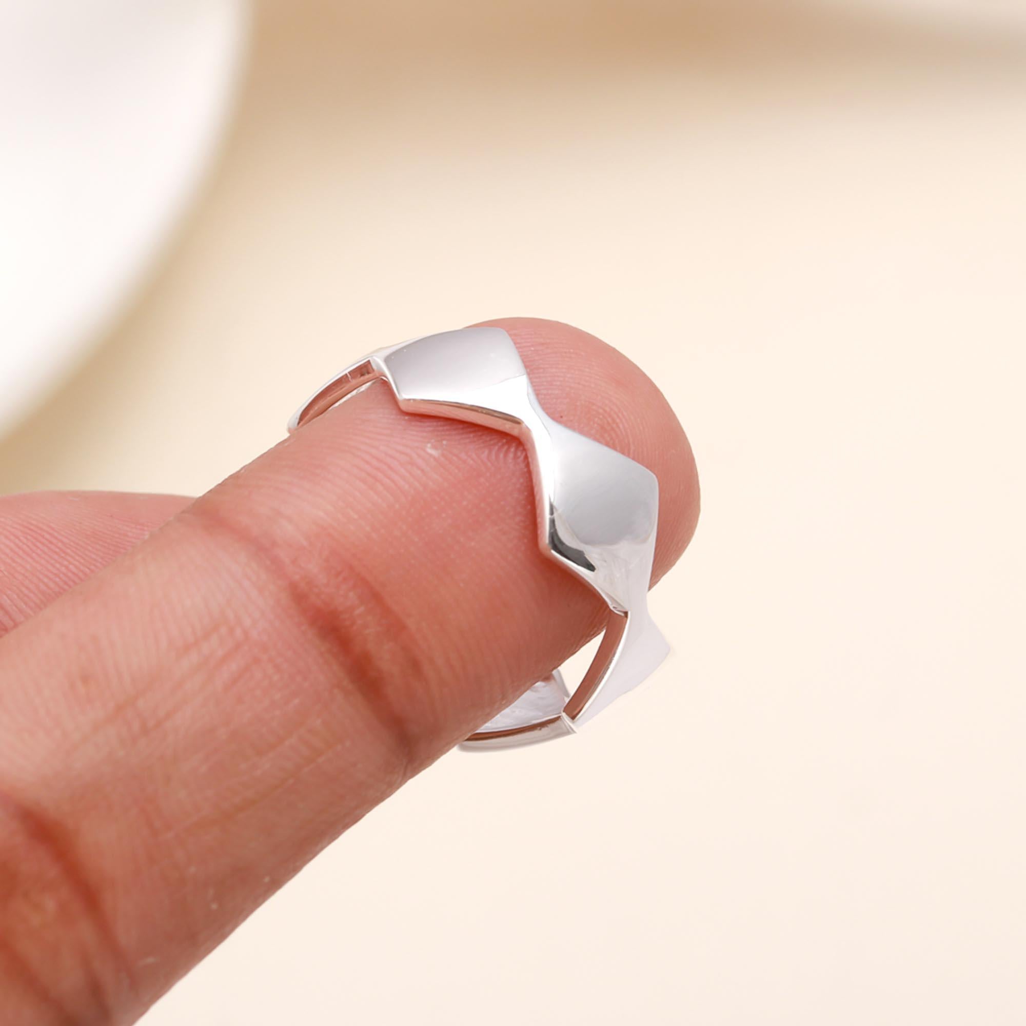 925 Sterling Silver Geometric Band Ring