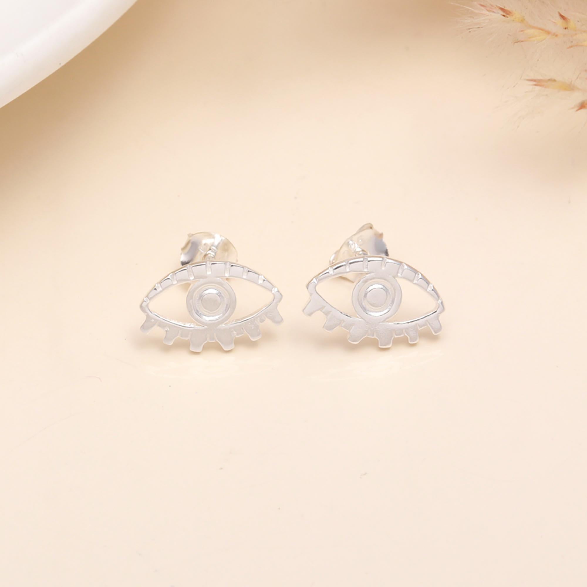 925 Sterling Silver Evil Eye Stud Earrings