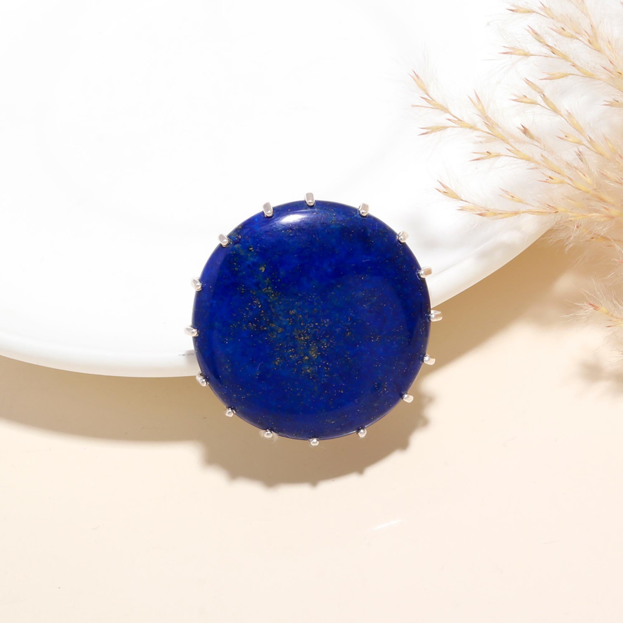 925 Sterling Silver Lapis Lazuli Statement Ring