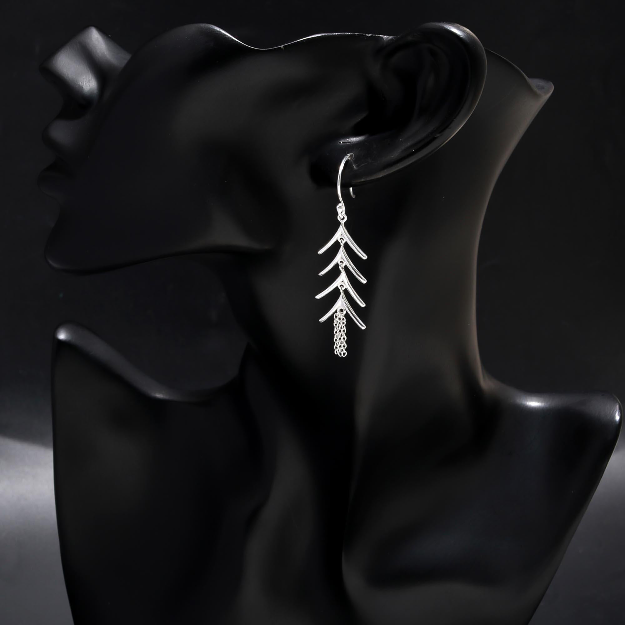 925 Sterling Silver Nature-Inspired Dangle Earrings