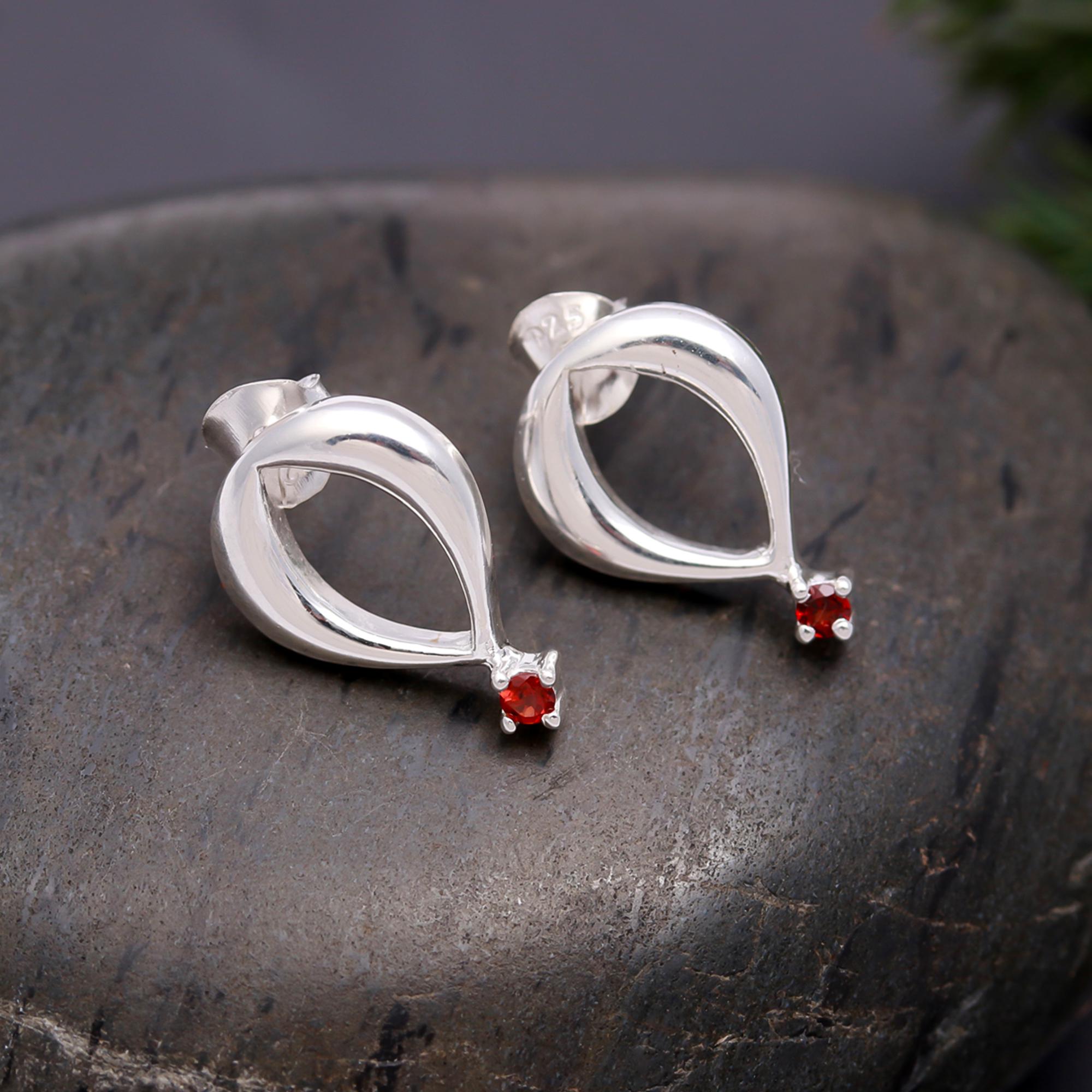 925 Silver Teardrop Stud Earrings