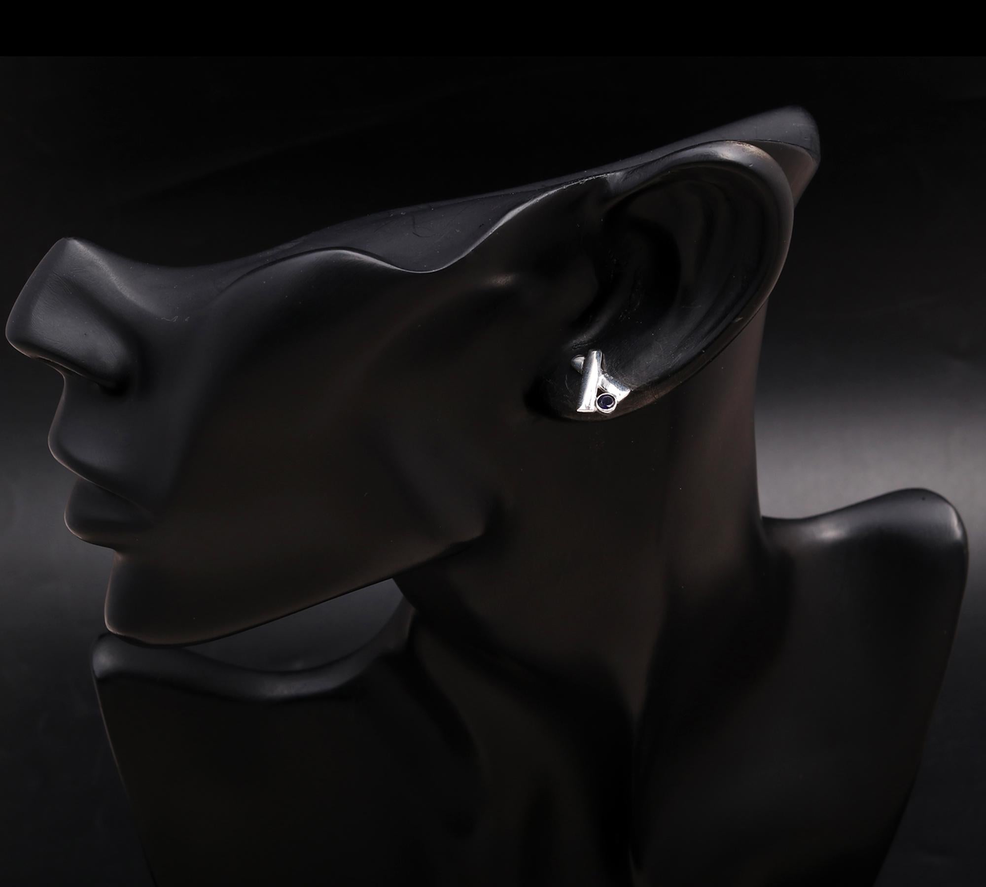 925 Silver Blue Sapphire Stud Earrings