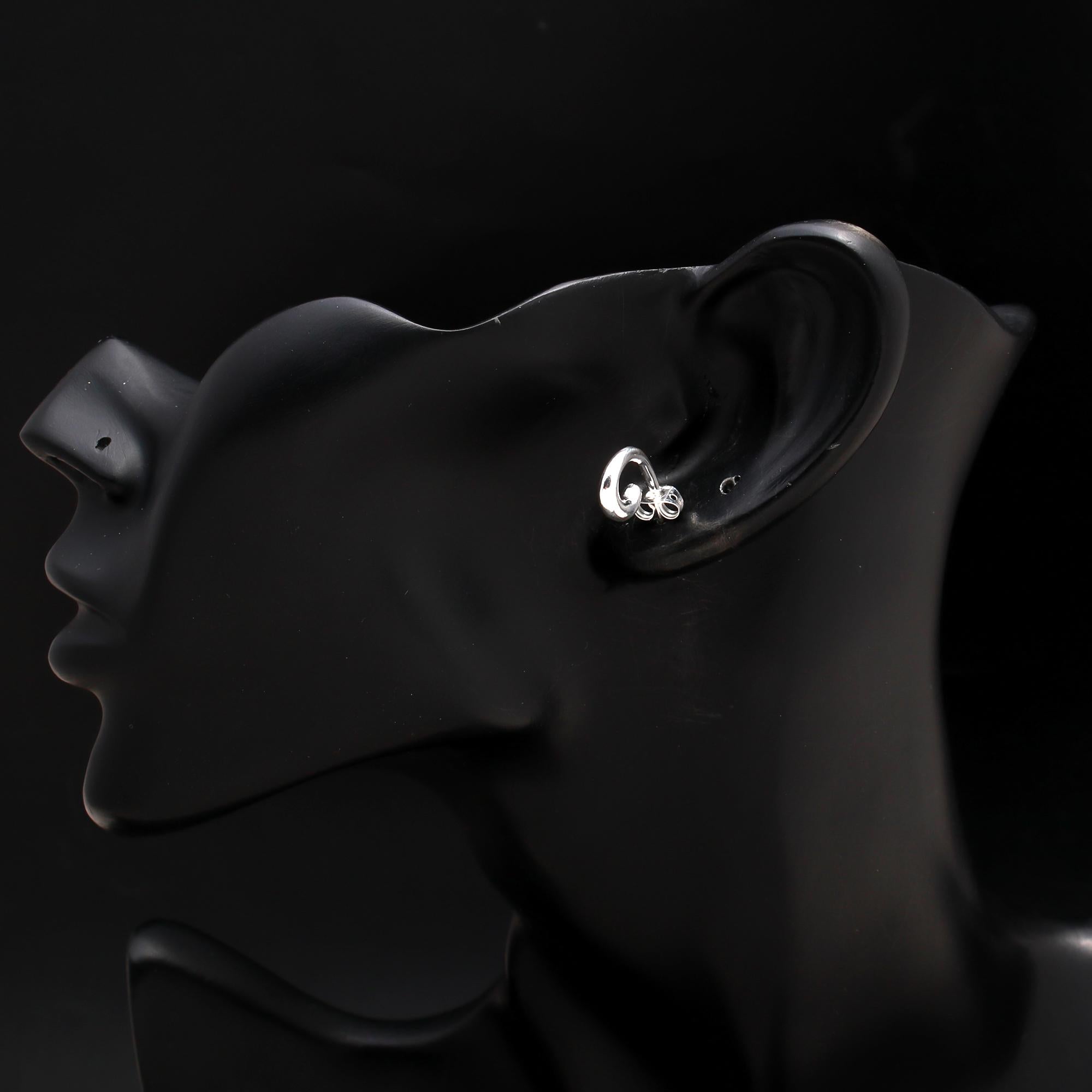 925 Silver Spiral Hook Stud Earrings