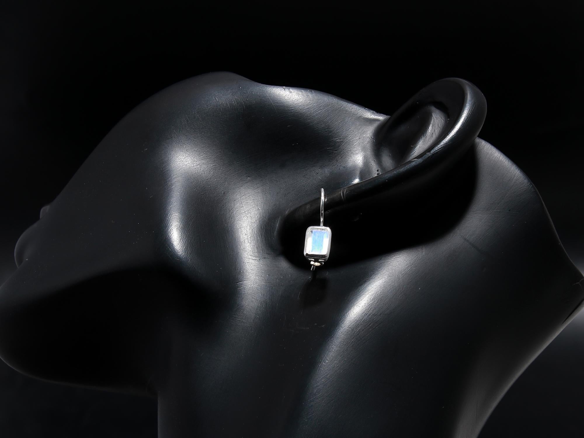 925 Silver Moonstone Dangle Earrings