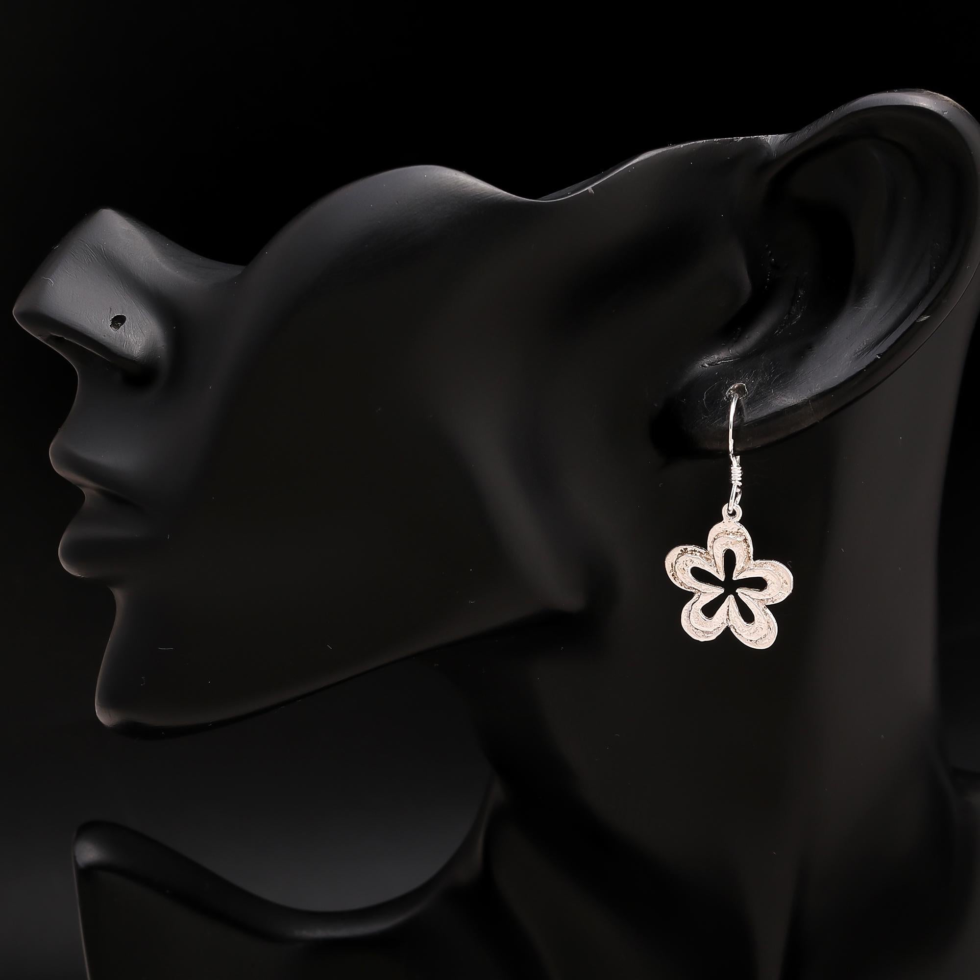925 Silver Floral Dangle Earrings