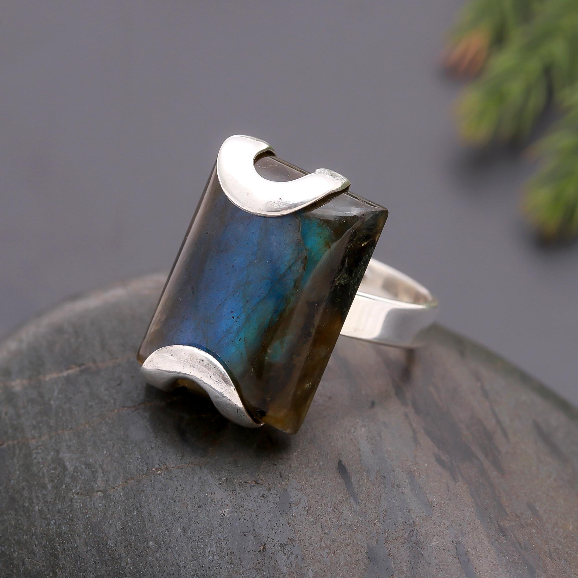 925 Silver Labradorite Ring