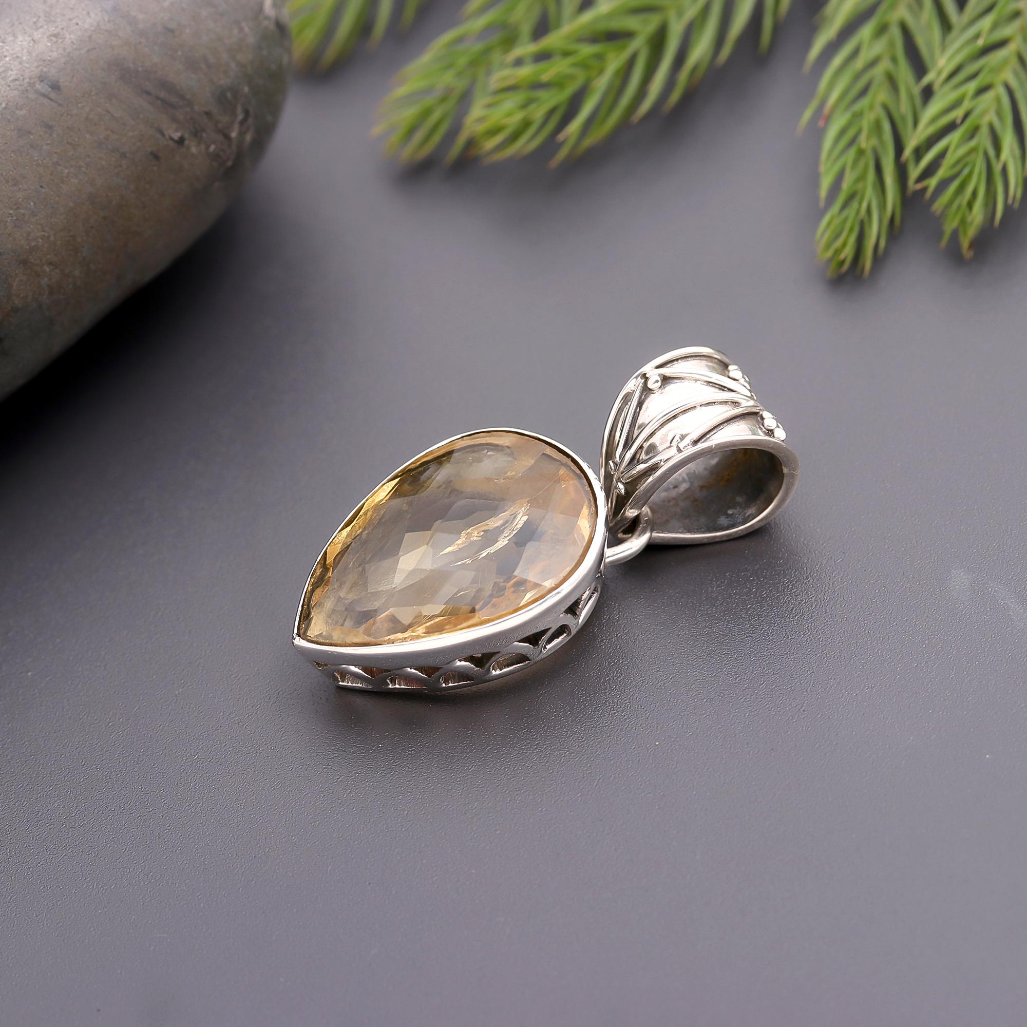 925 Silver Citrine Pendant