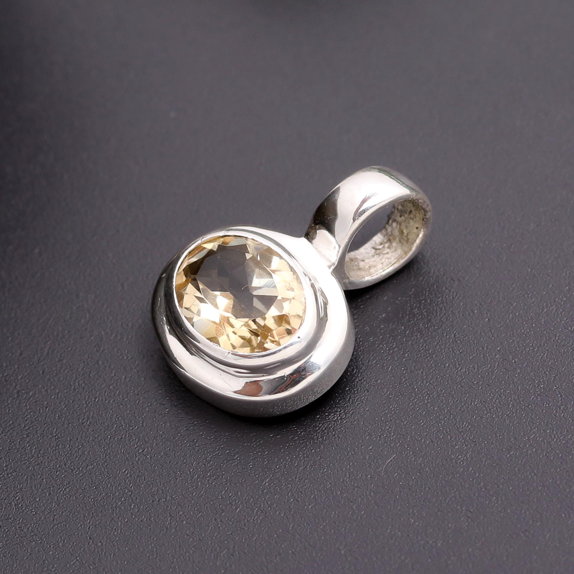 925 Silver Citrine Pendant