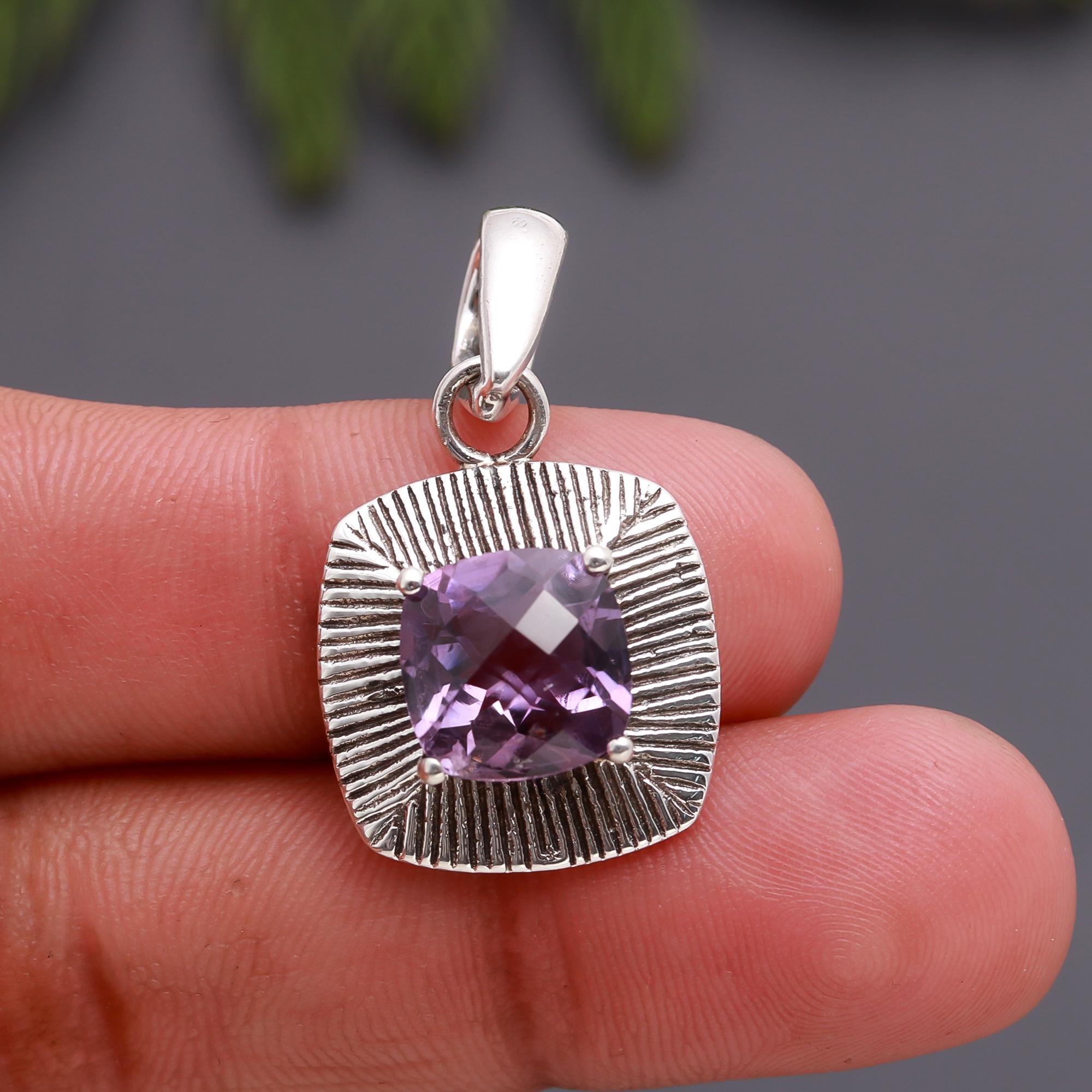 925 Silver Amethyst Pendant