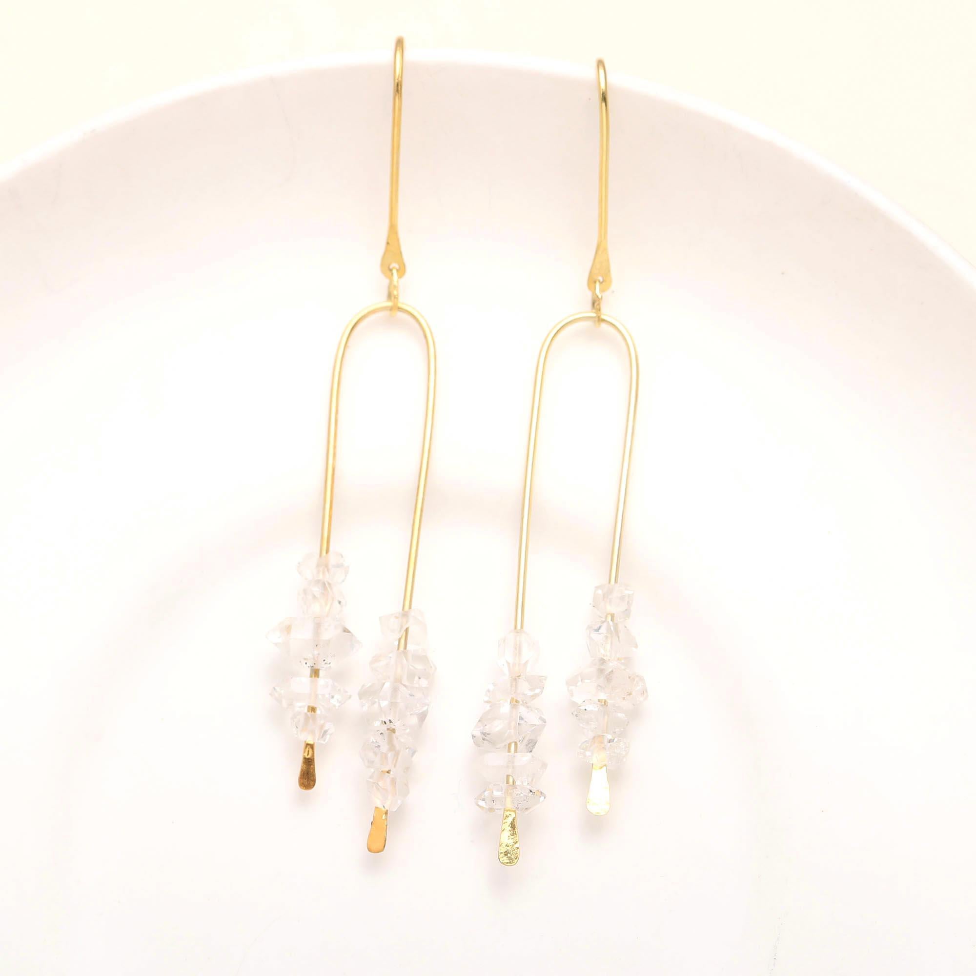 The Crystal Archway: Quartz Cluster Drop Earrings