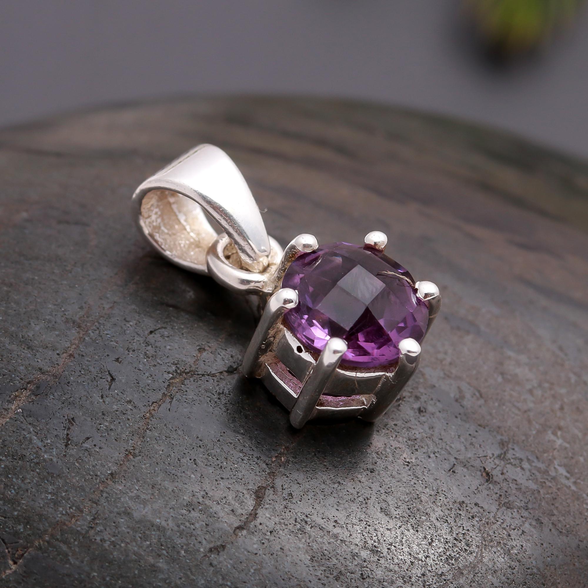925 Silver Amethyst Pendant