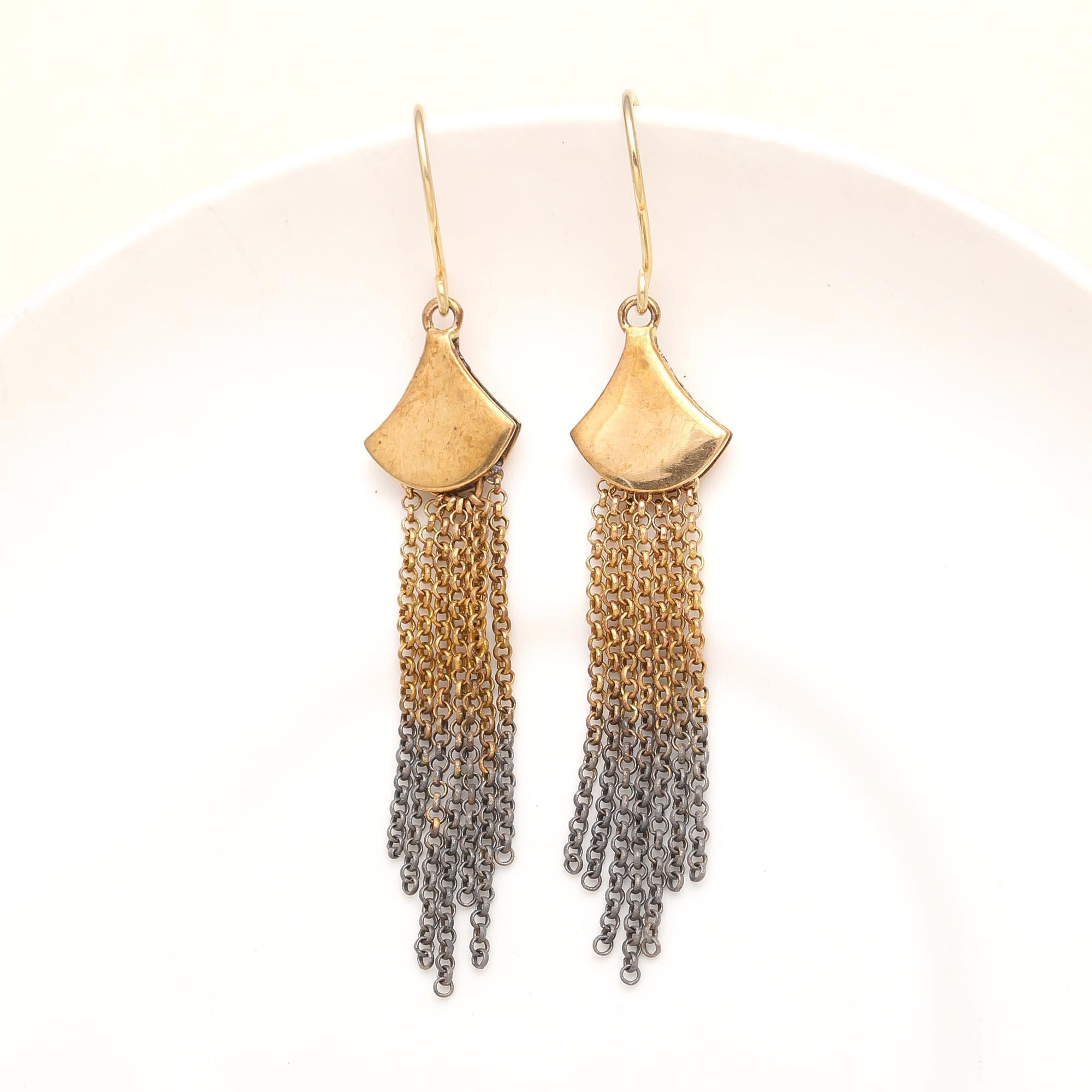 925 Silver Chain Tassel Dangle Earrings
