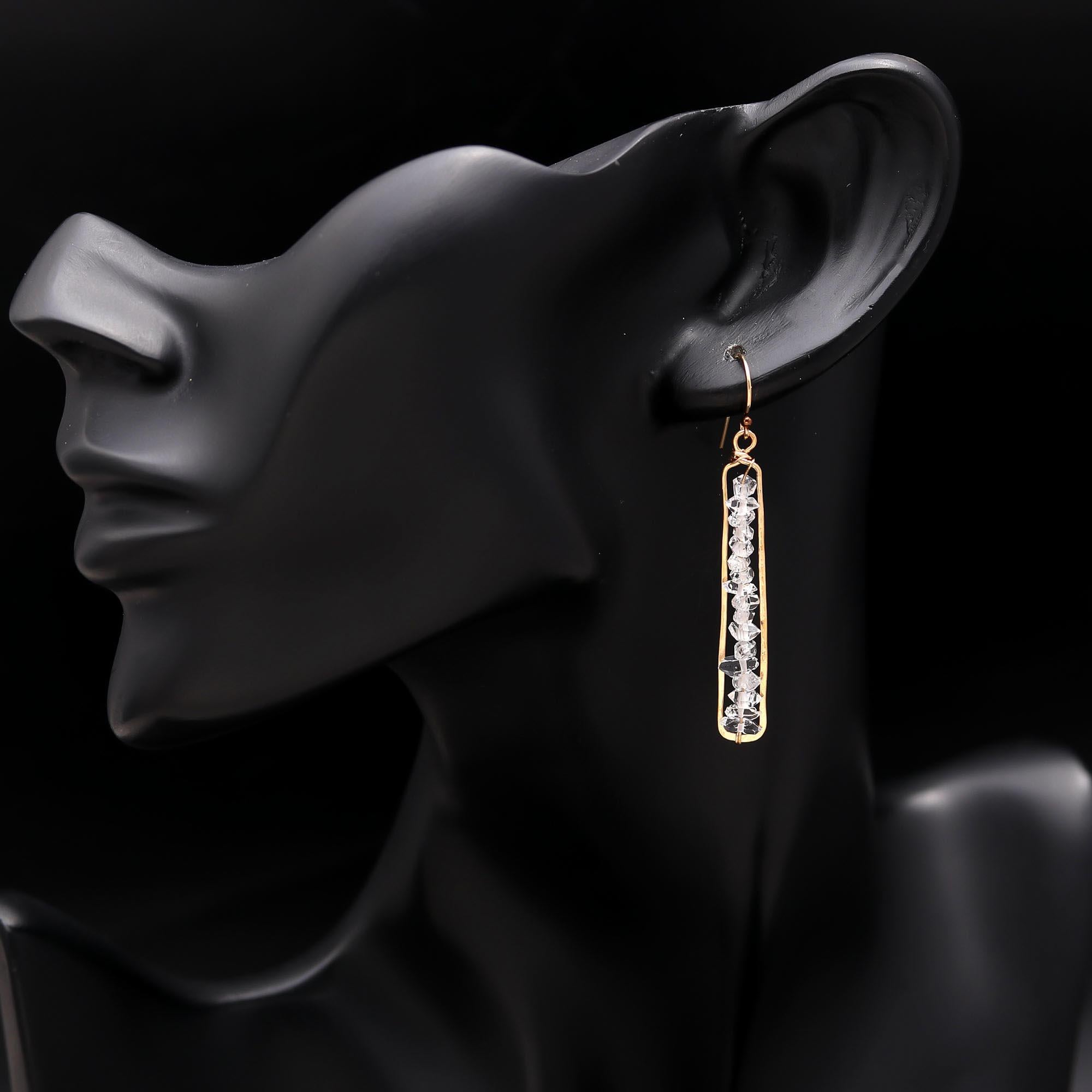 The Crystal Bar: Raw Quartz Linear Earrings