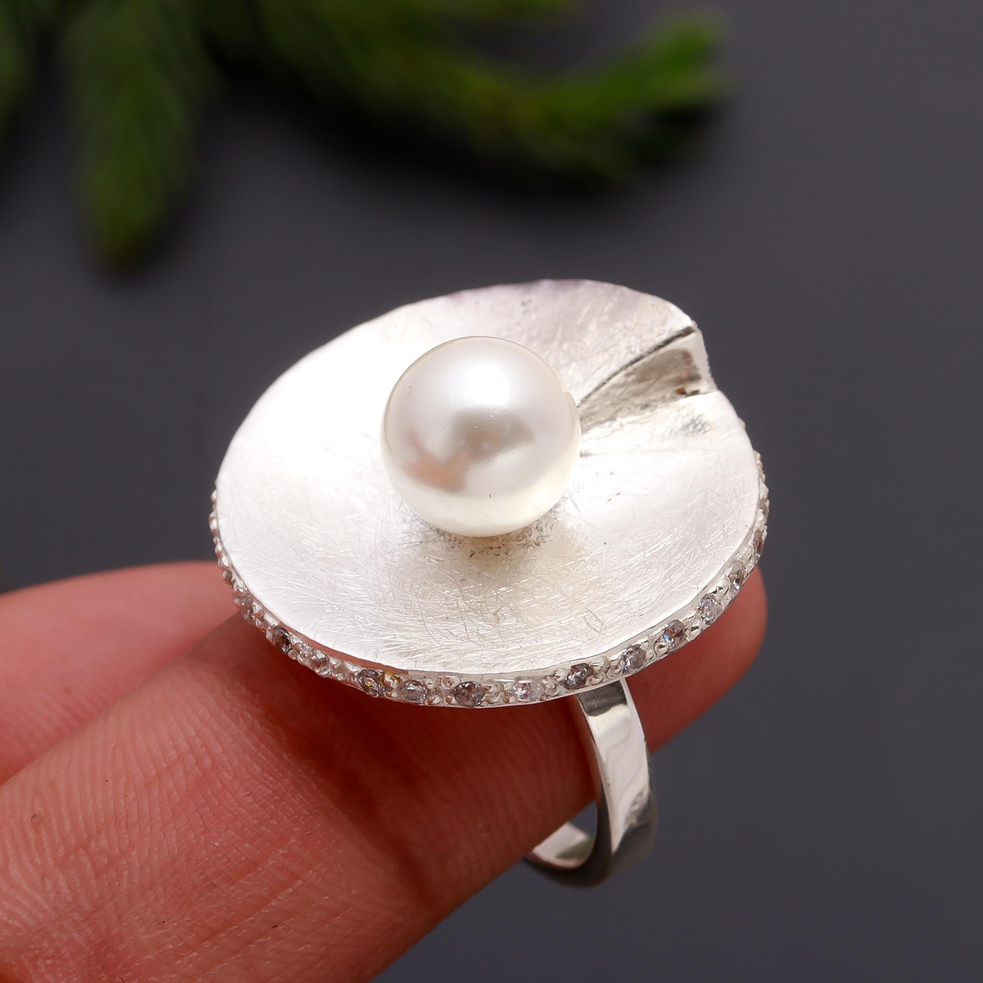 925 Silver Pearl Ring