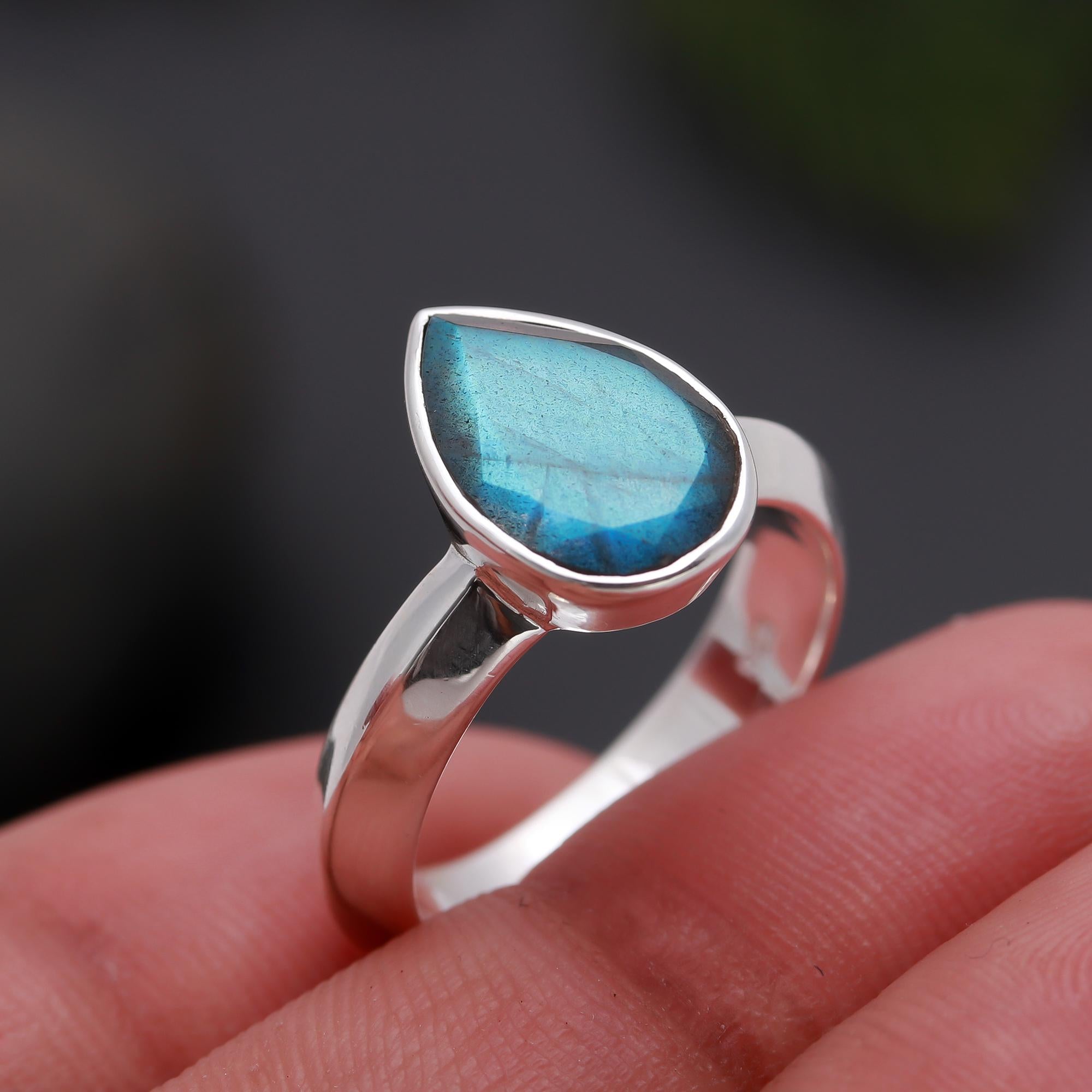 925 Silver Labradorite Ring
