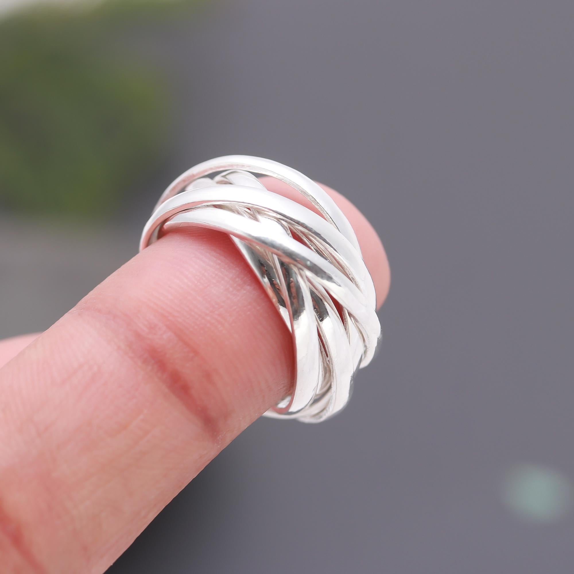 925 Silver Wide Interwoven Band Ring