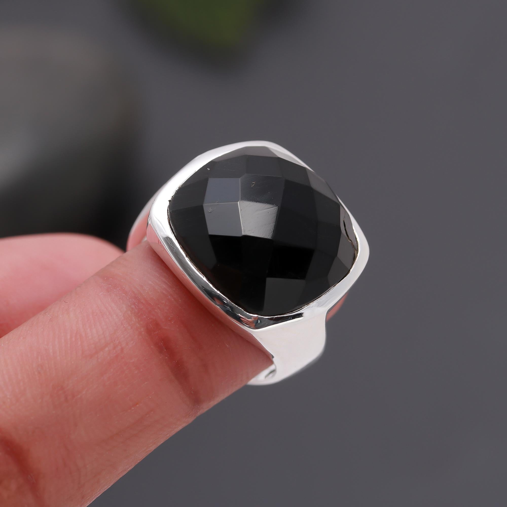 925 Silver Black Onyx Ring