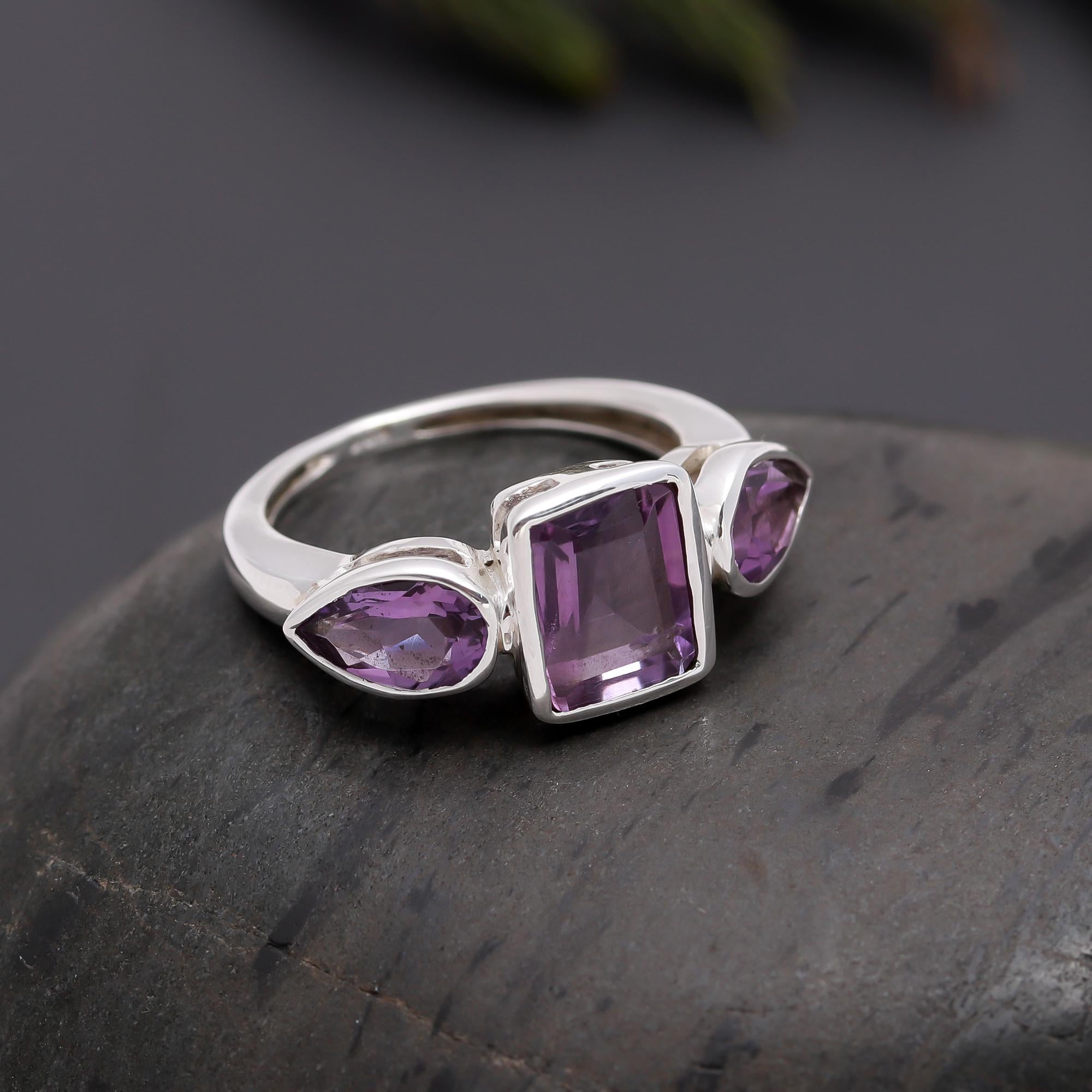 925 Silver Amethyst Ring