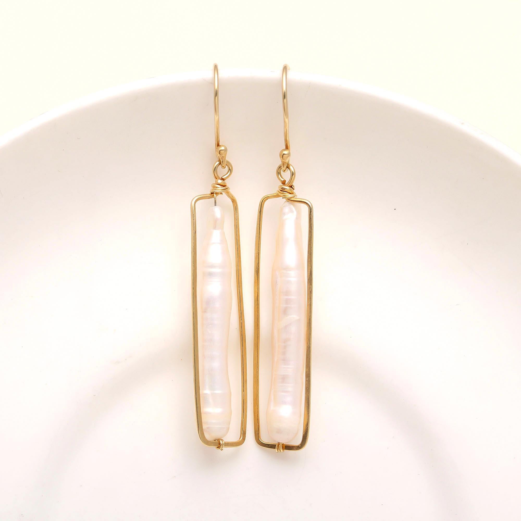 925 Silver Baroque Pearl Dangle Earrings