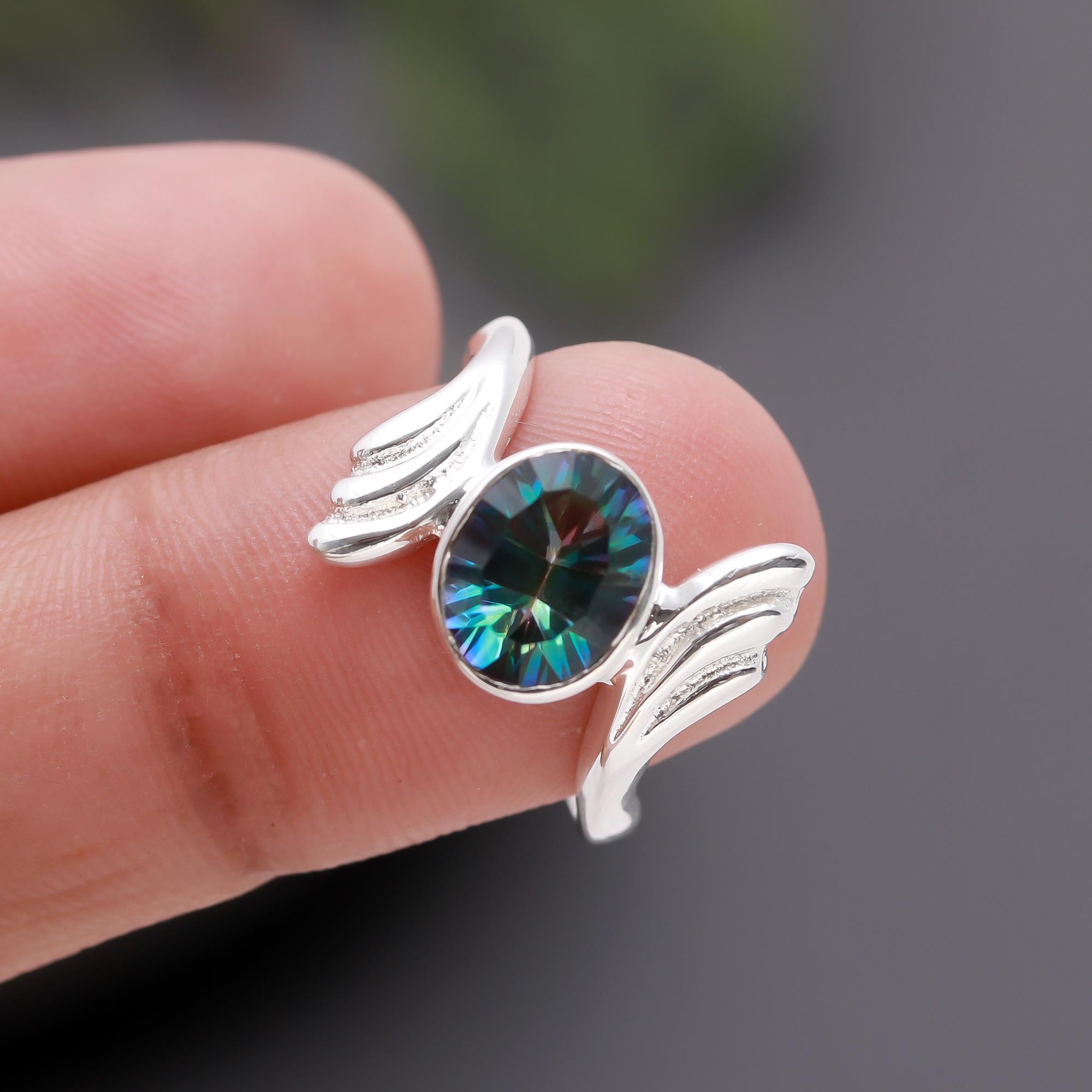 925 Silver Mystic Topaz Gemstone Ring