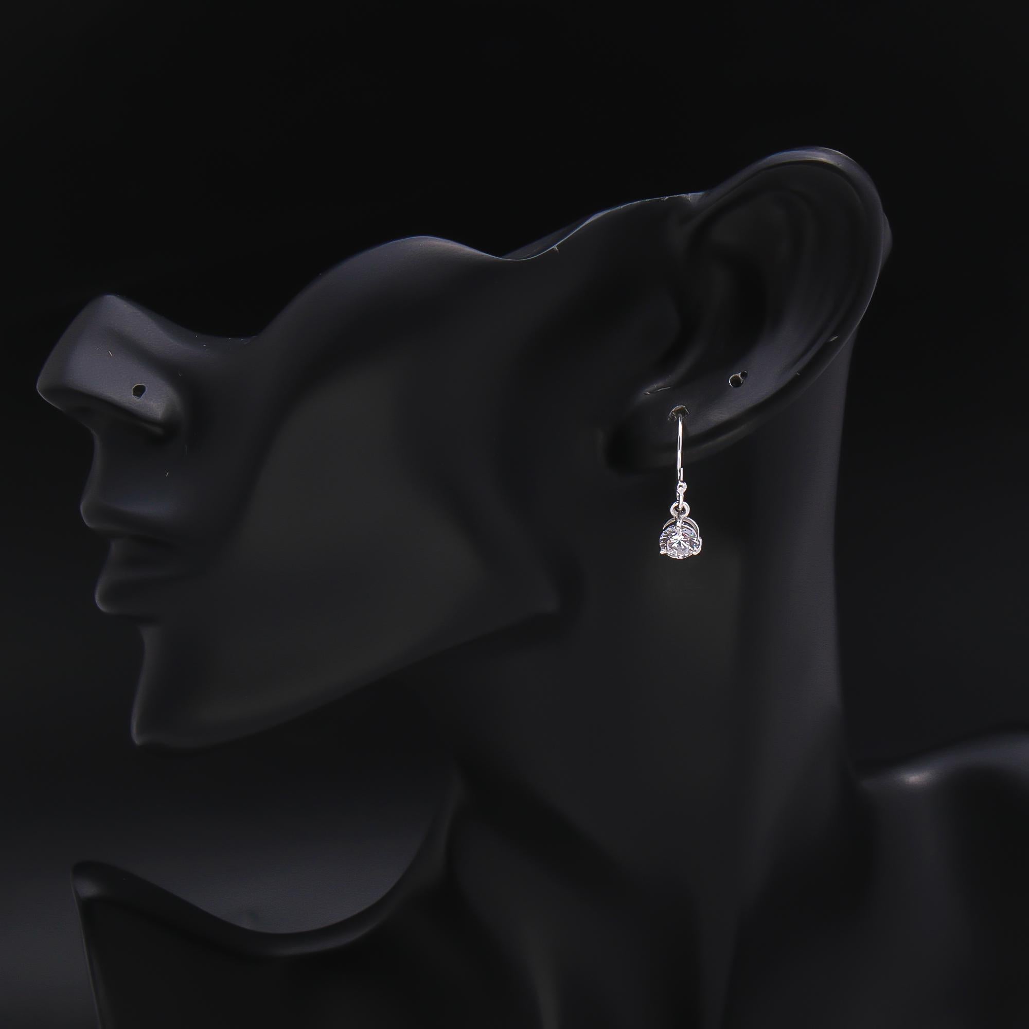 The Everyday Sparkle: Cubic Zirconia Solitaire Hook Earrings
