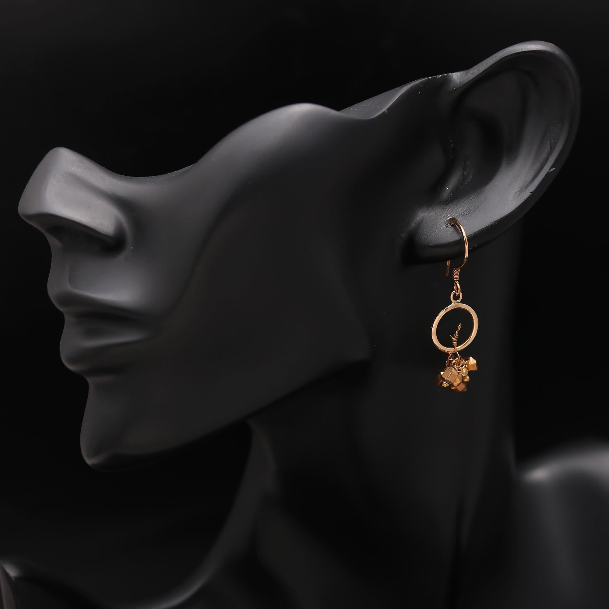 The Golden Nugget Cluster: Faceted Bead Drop Earrings