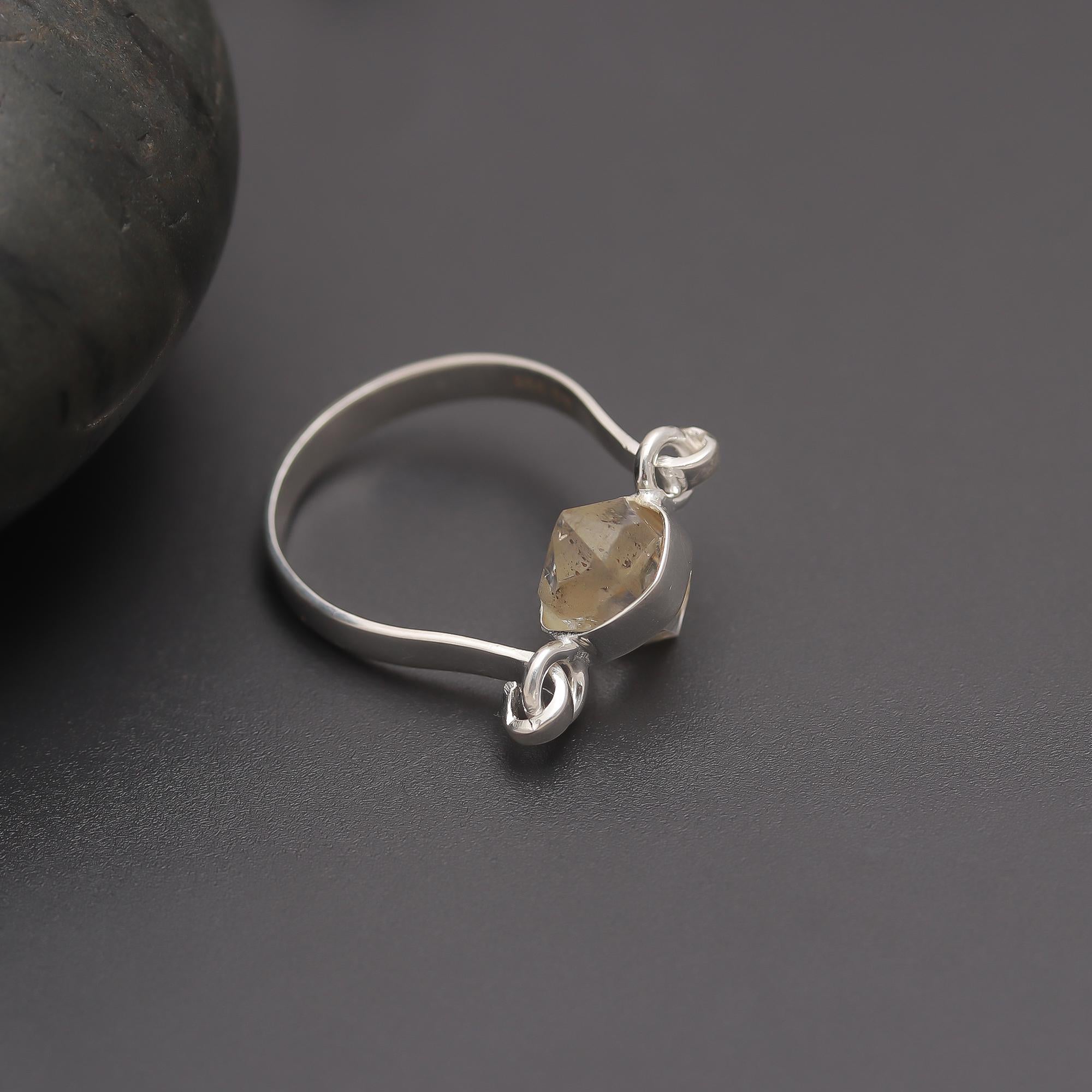 925 Silver Raw Quartz Ring