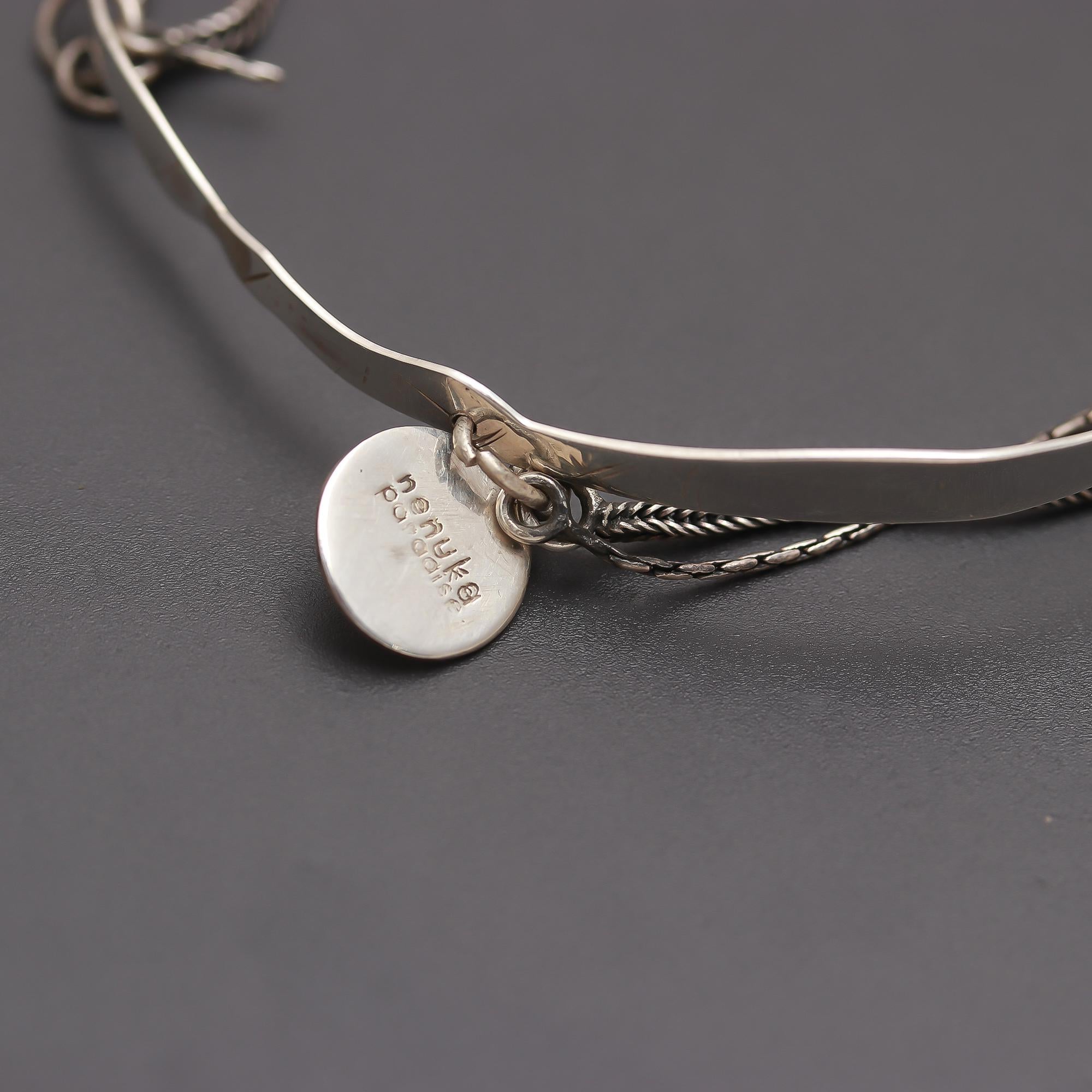 925 Silver Hammered Bangle Bracelet