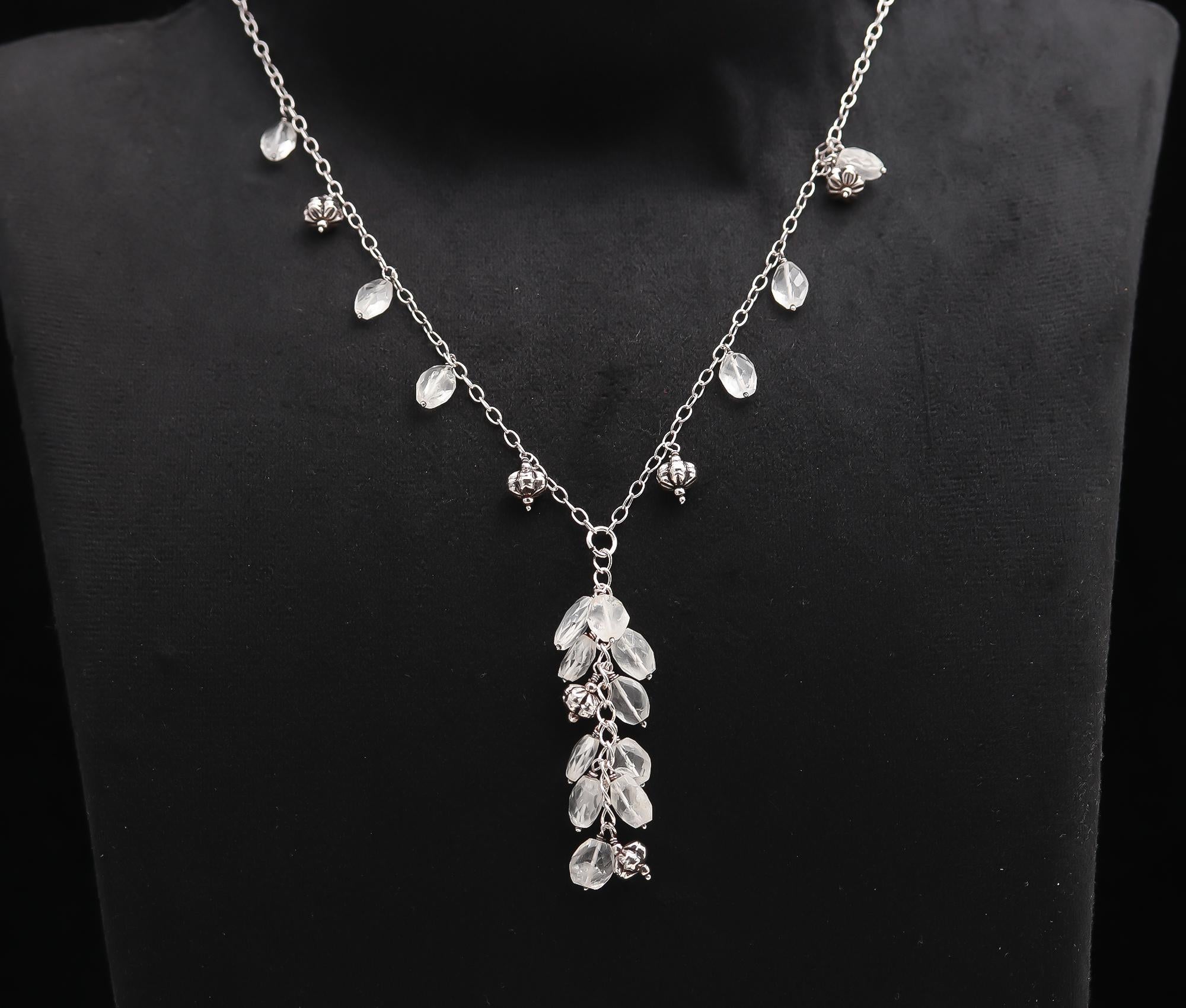 925 Silver Clear Quartz Beaded Necklace