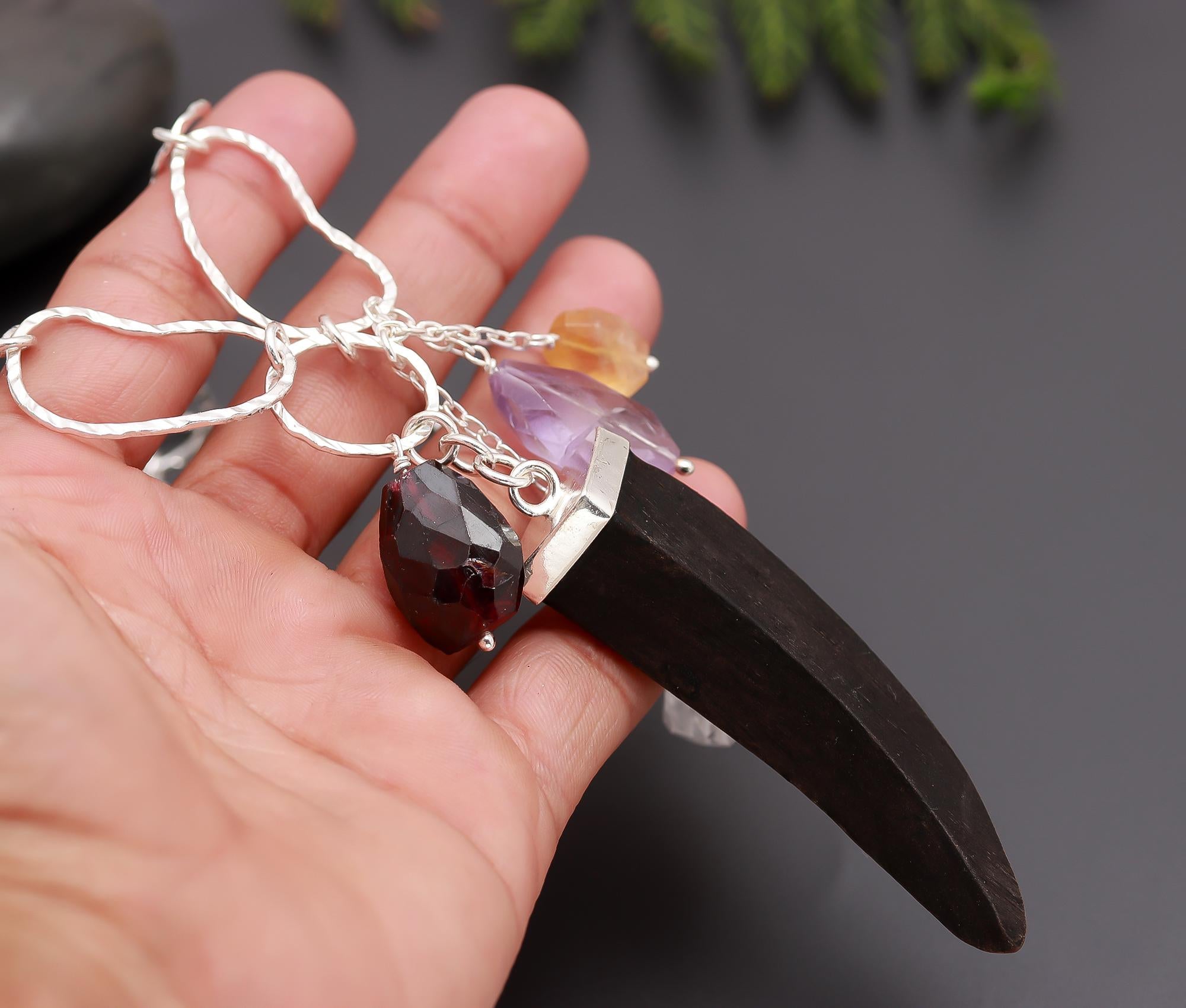 925 Silver Horn Pendant Necklace