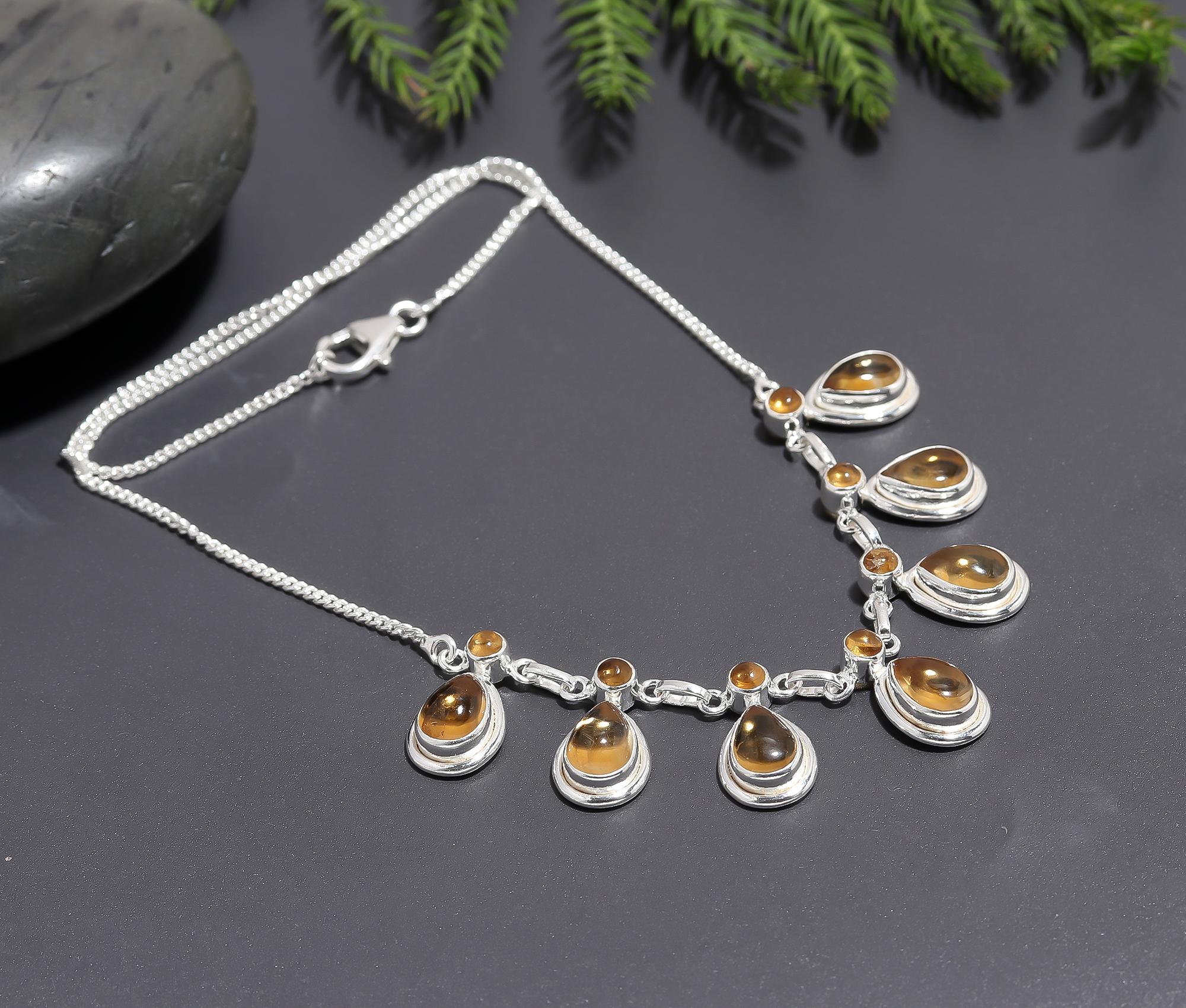 925 Silver Citrine Necklace
