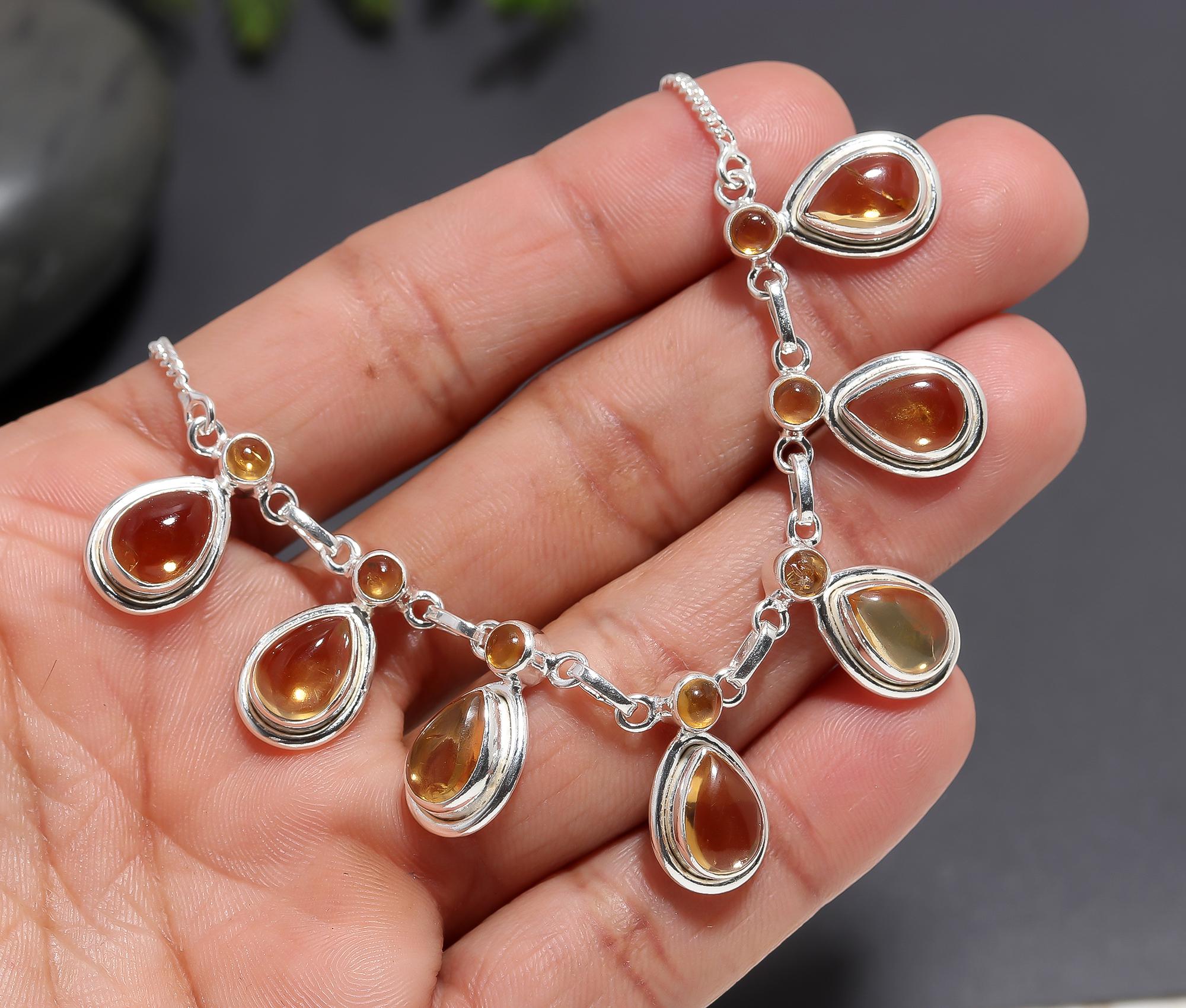 925 Silver Citrine Necklace