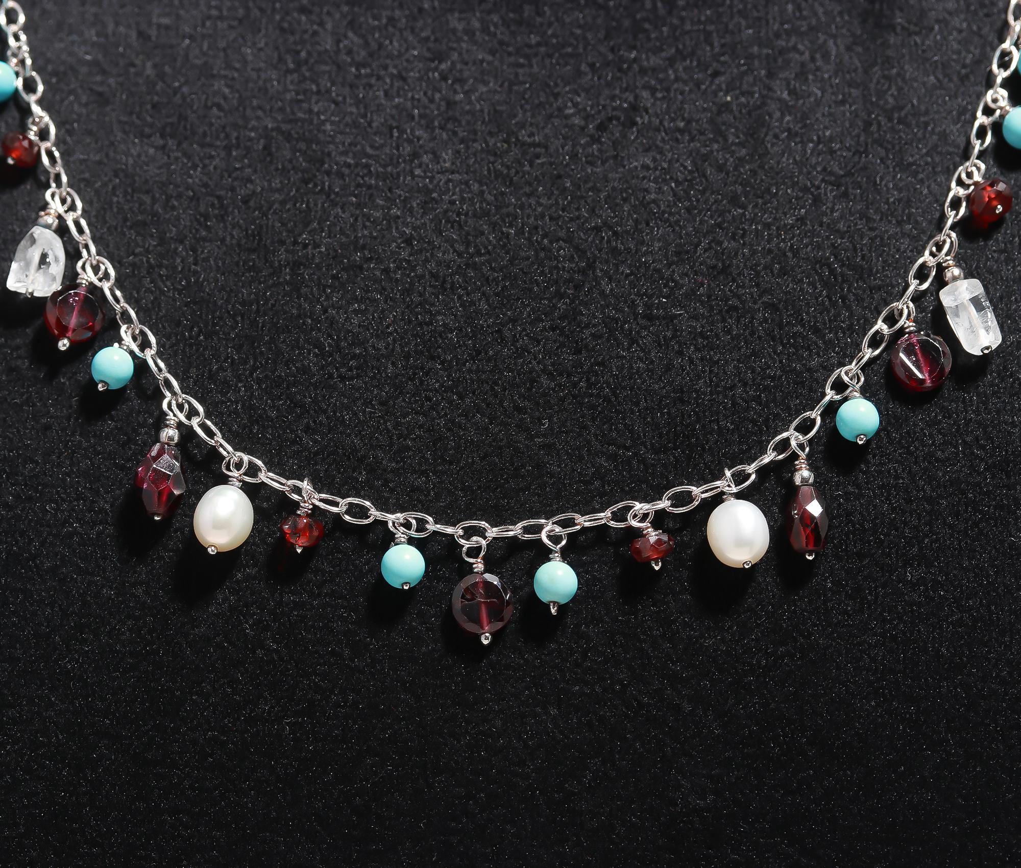 925 Silver Multi-Gemstone Necklace