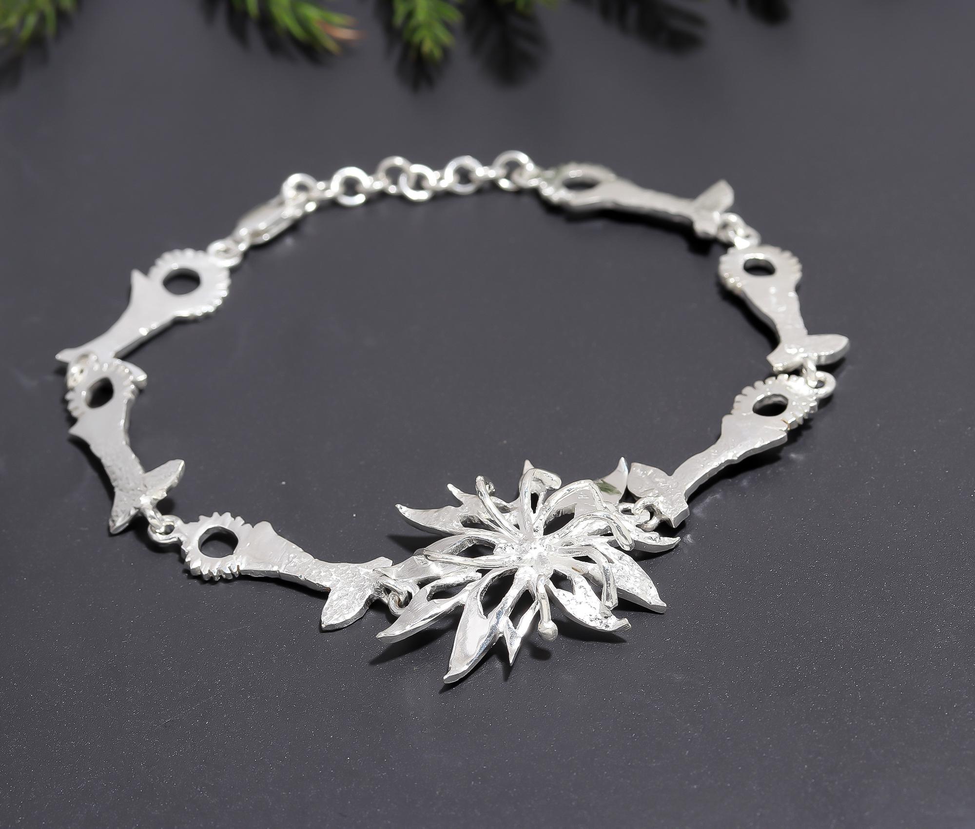 925 Silver Floral Bracelet