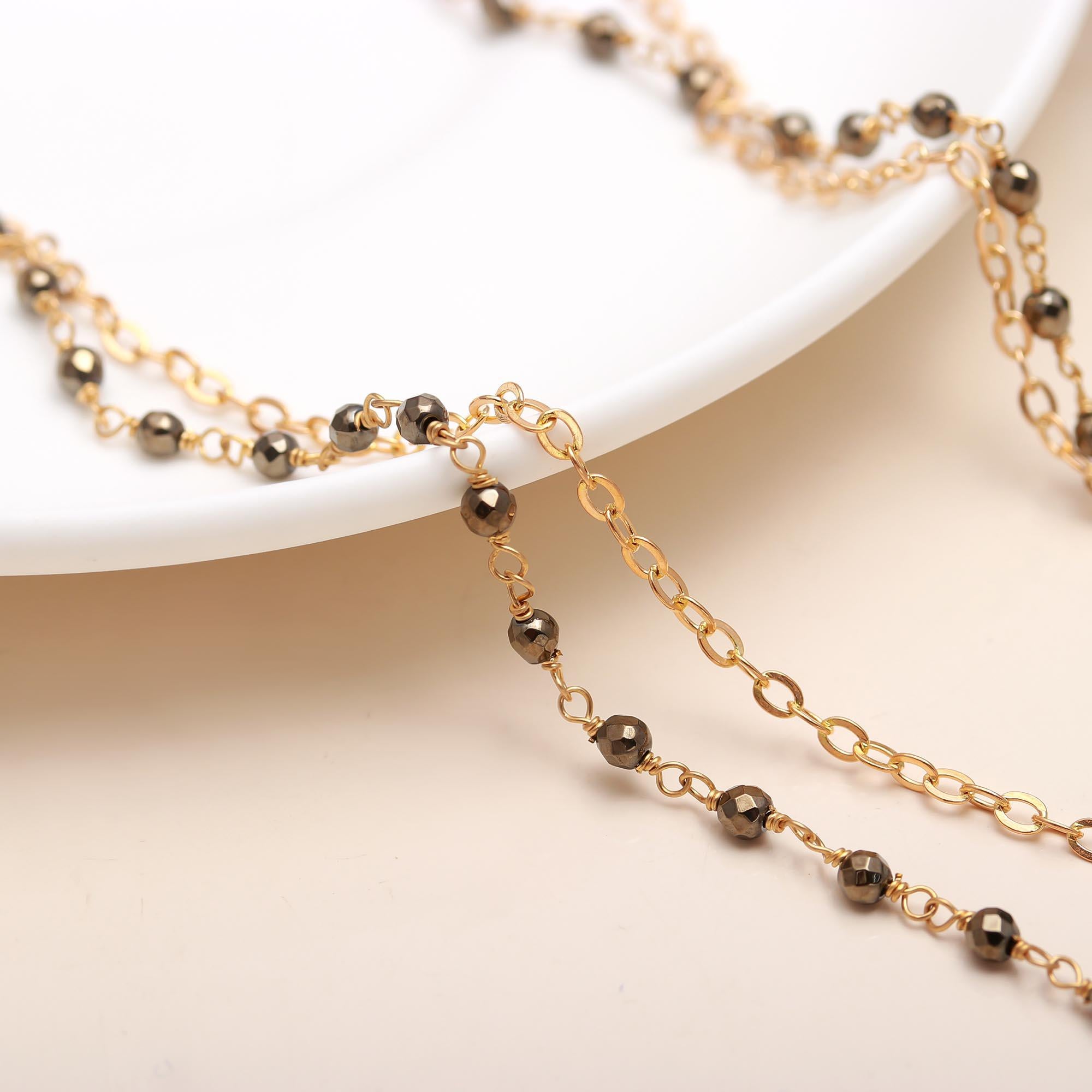 The Golden Texture: Layered Disc & Bead Necklace