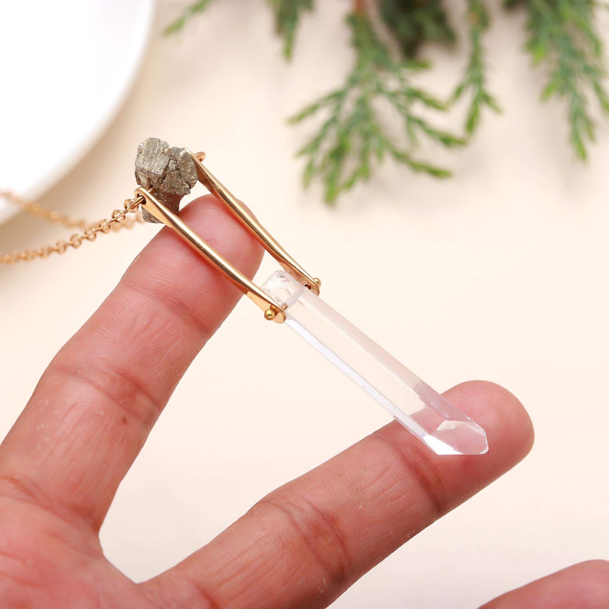 The Geometric Prism: Clear Quartz Point Necklace