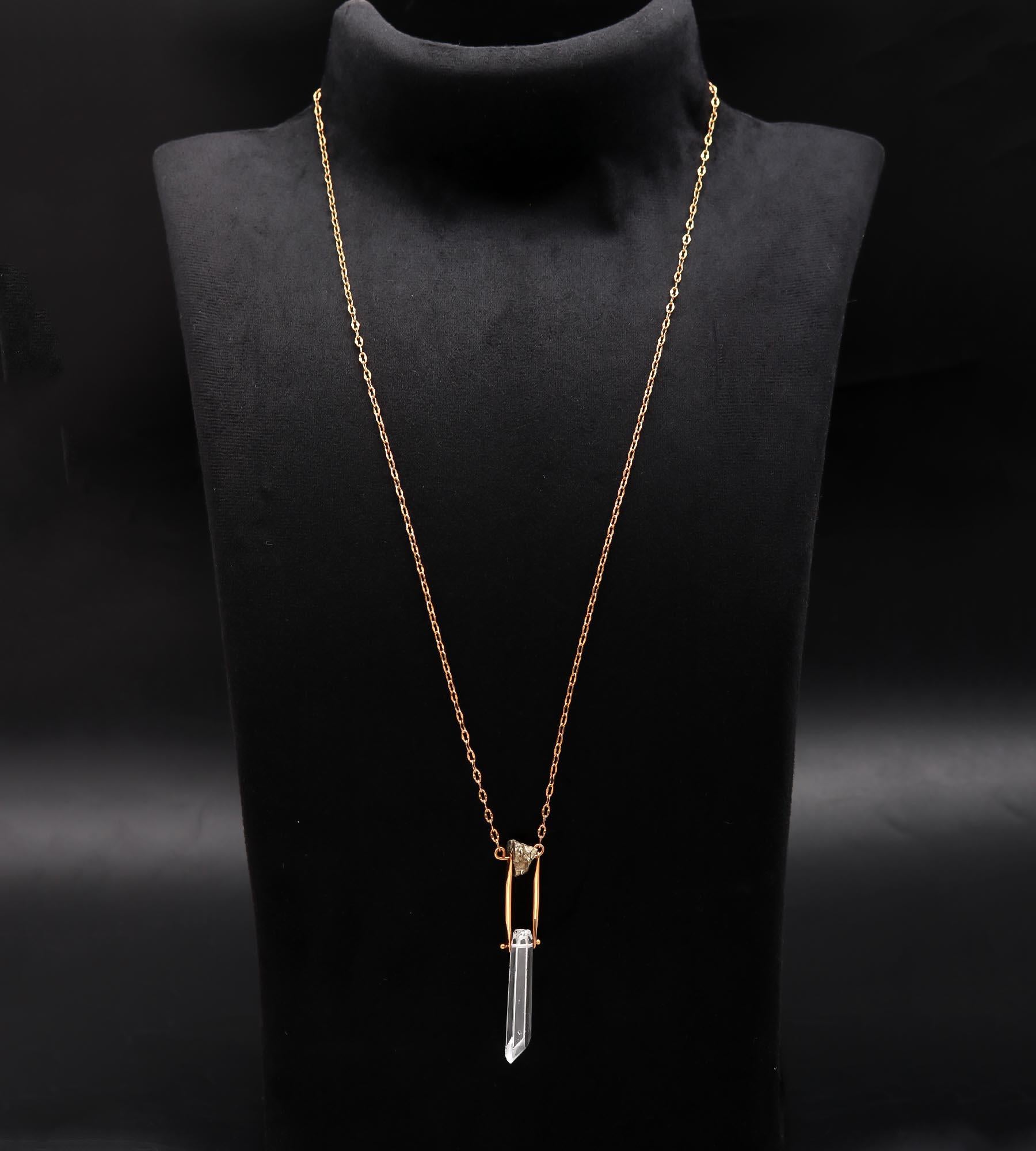 The Geometric Prism: Clear Quartz Point Necklace