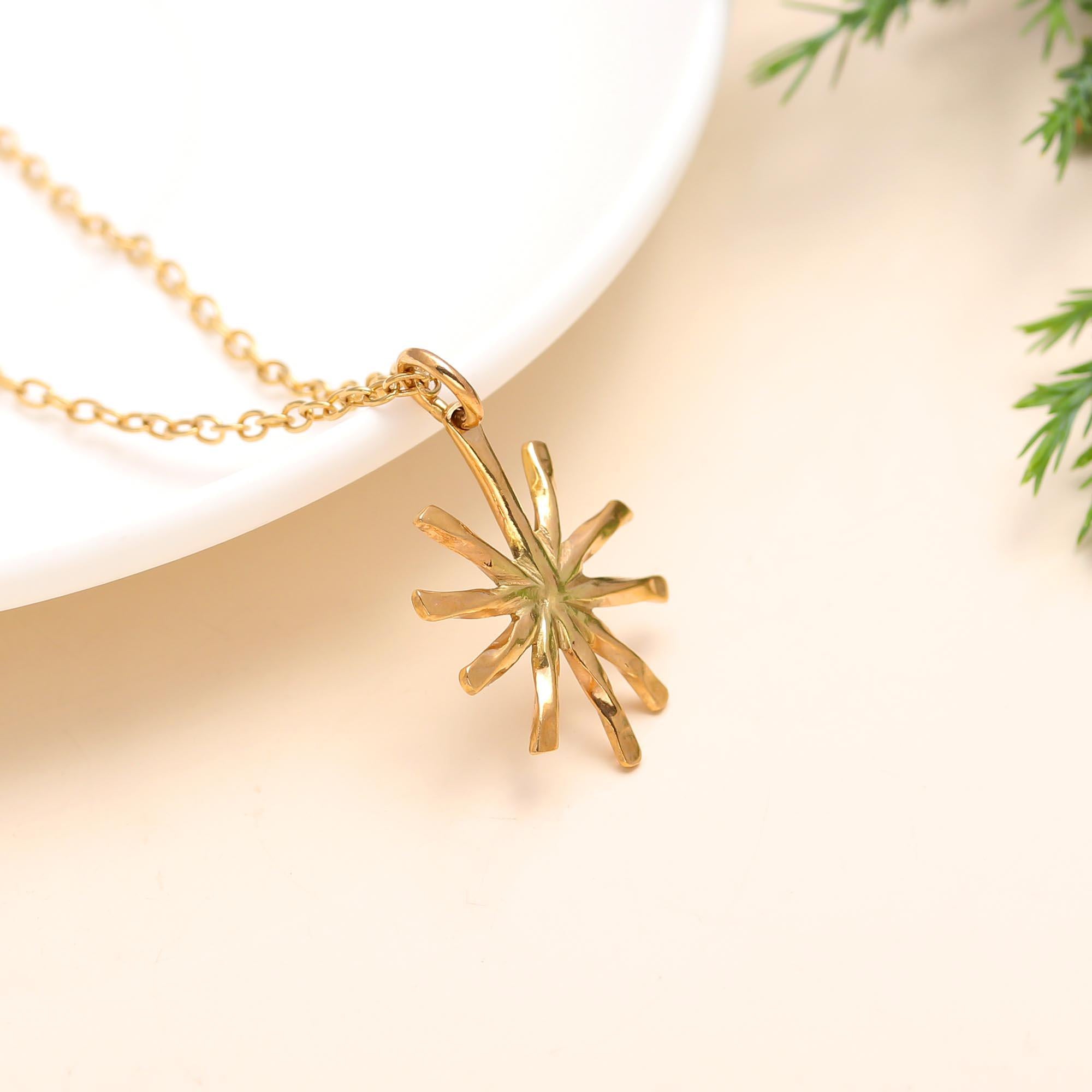 The Solar Ray: Minimal Gold Sunburst Necklace