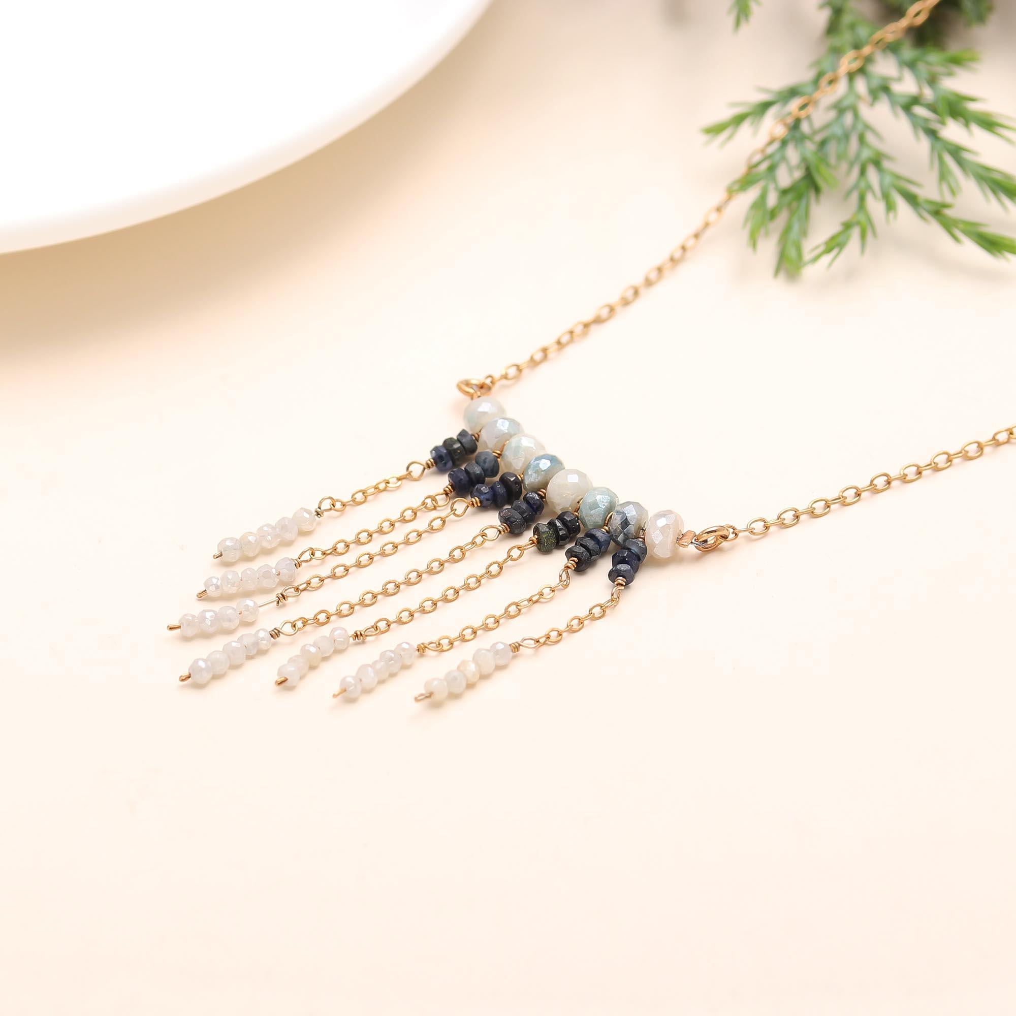 The Waterfall Fringe: Ombre Beaded Bib Necklace