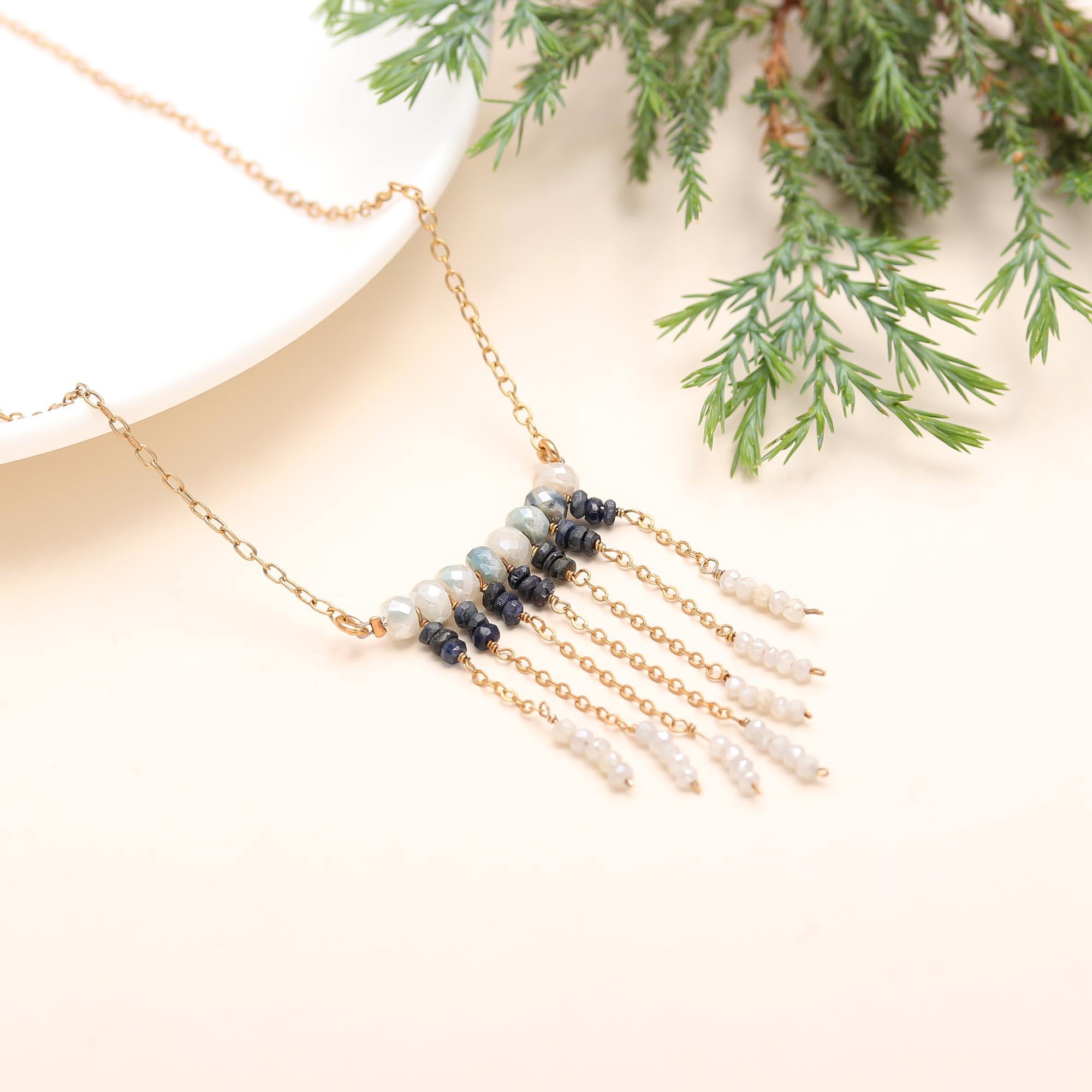 The Waterfall Fringe: Ombre Beaded Bib Necklace